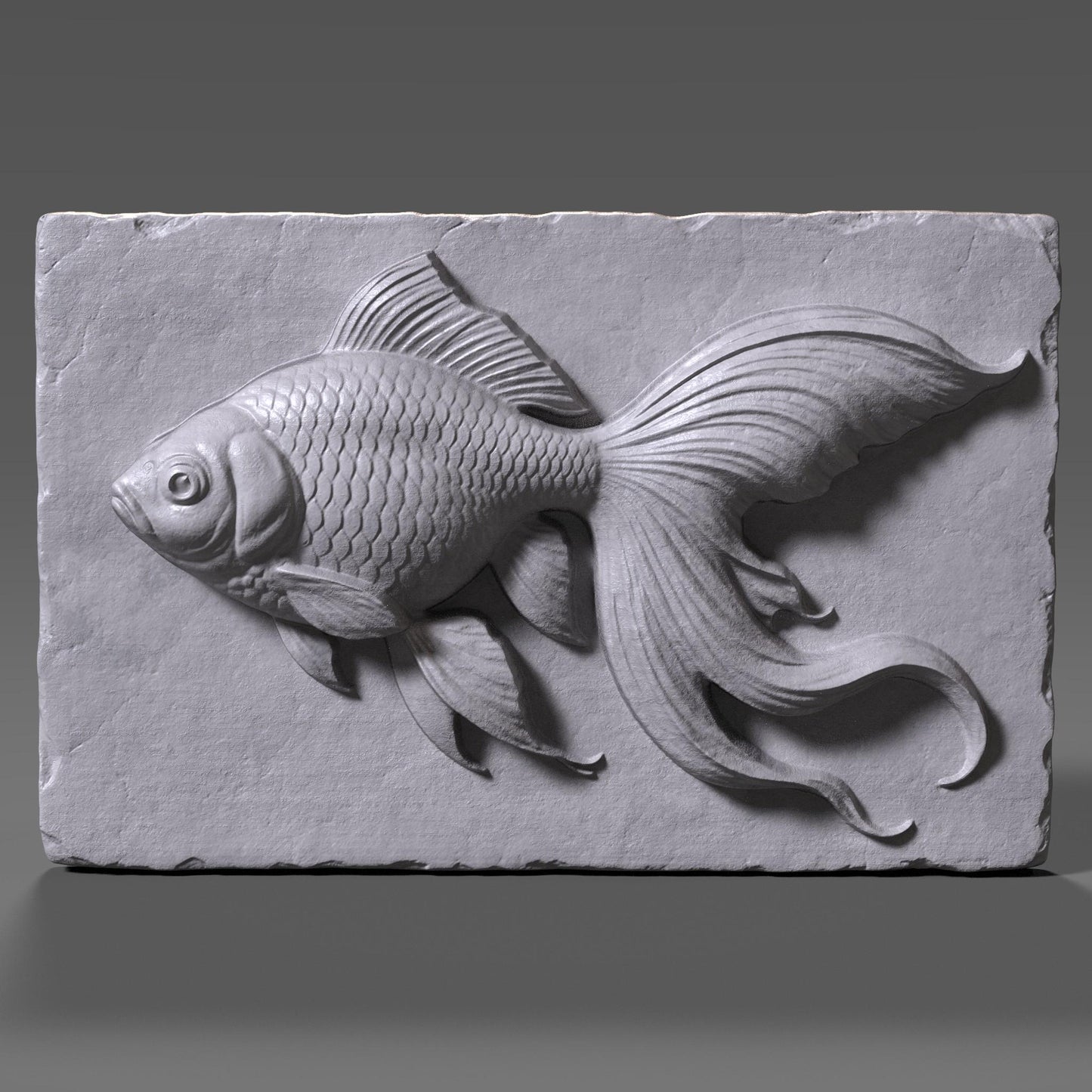 Koi Fish Relief STL | 3D Model Aquarium Wall Art (Digital Download)