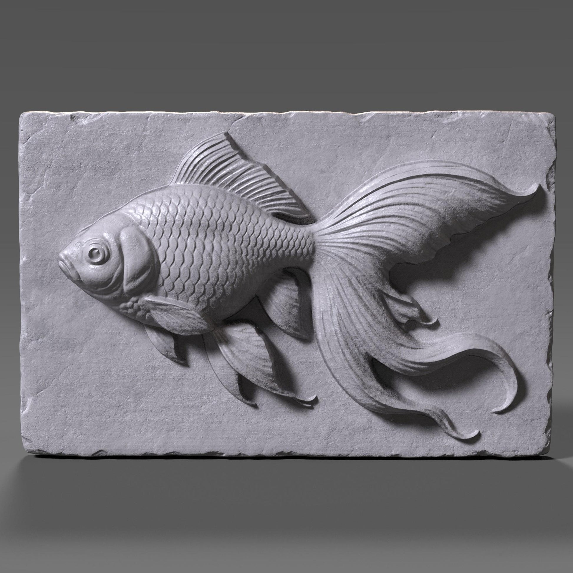 Koi Fish Relief STL | 3D Model Aquarium Wall Art (Digital Download)