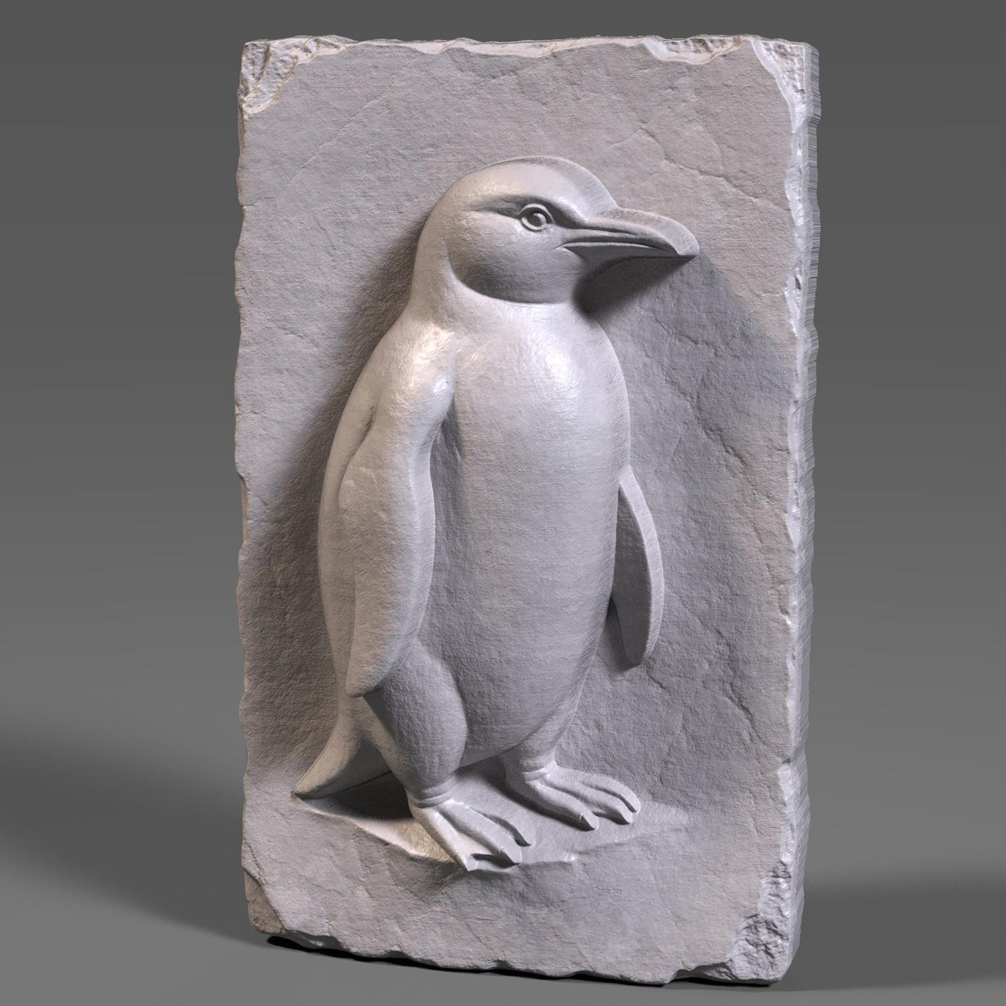 Penguin 3D Relief Model: CNC Carving, Laser Engraving (Digital STL File)