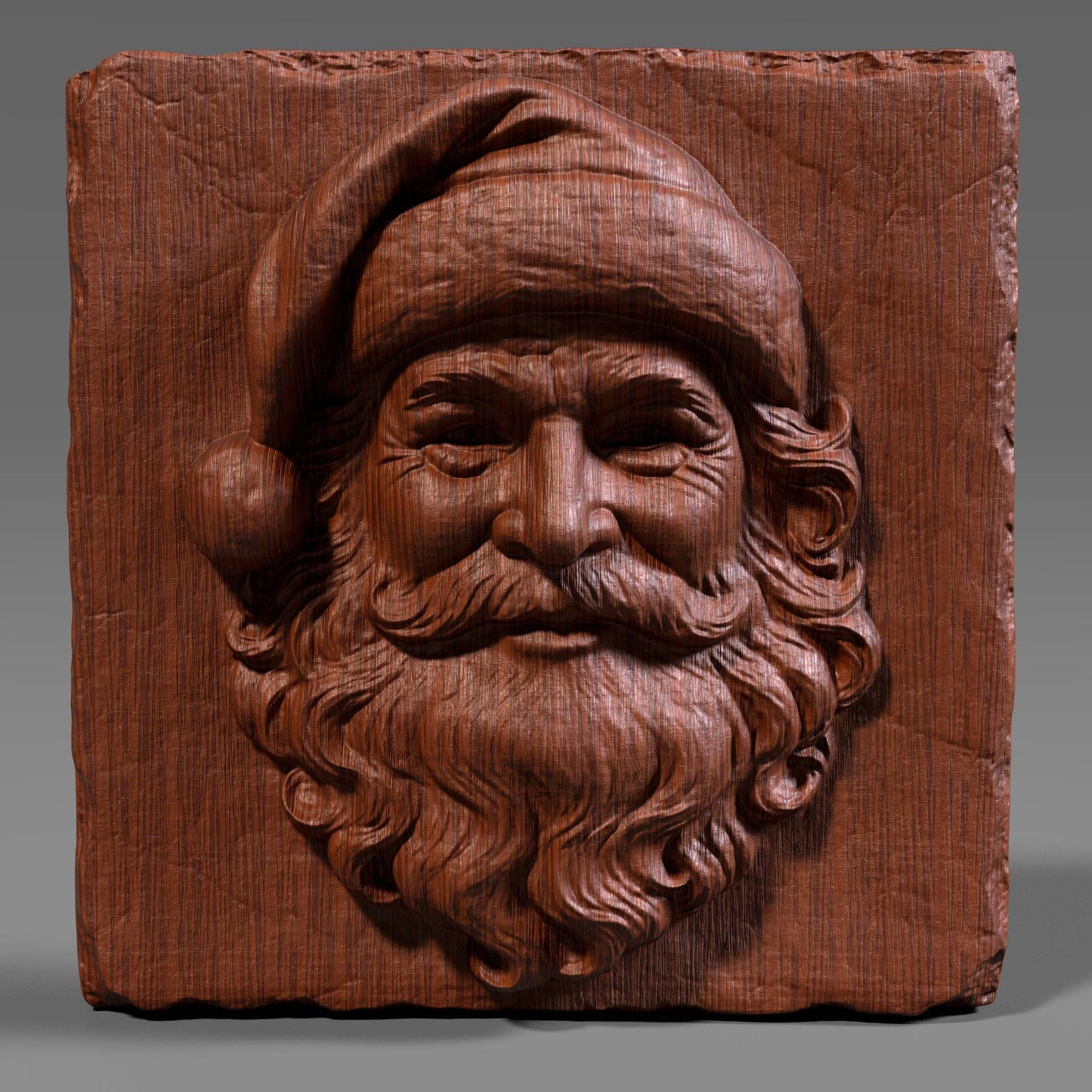 Santa Claus 3D Relief: CNC Laser Engraving File (STL + Depth Map)