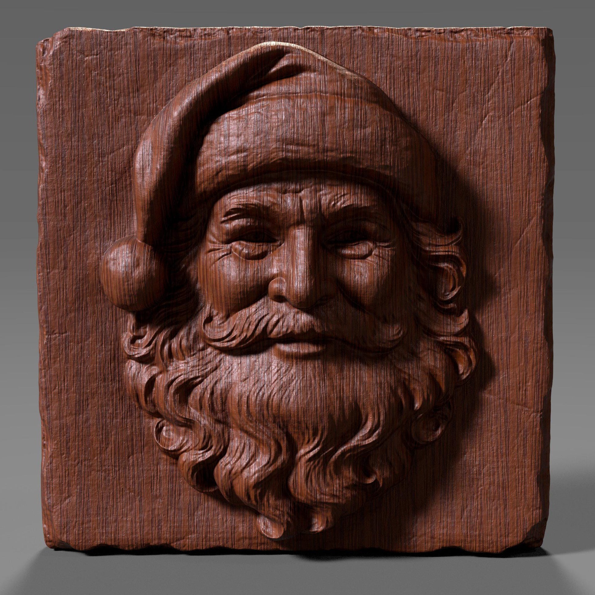 Santa Claus 3D Relief: CNC Laser Engraving File (STL + Depth Map)