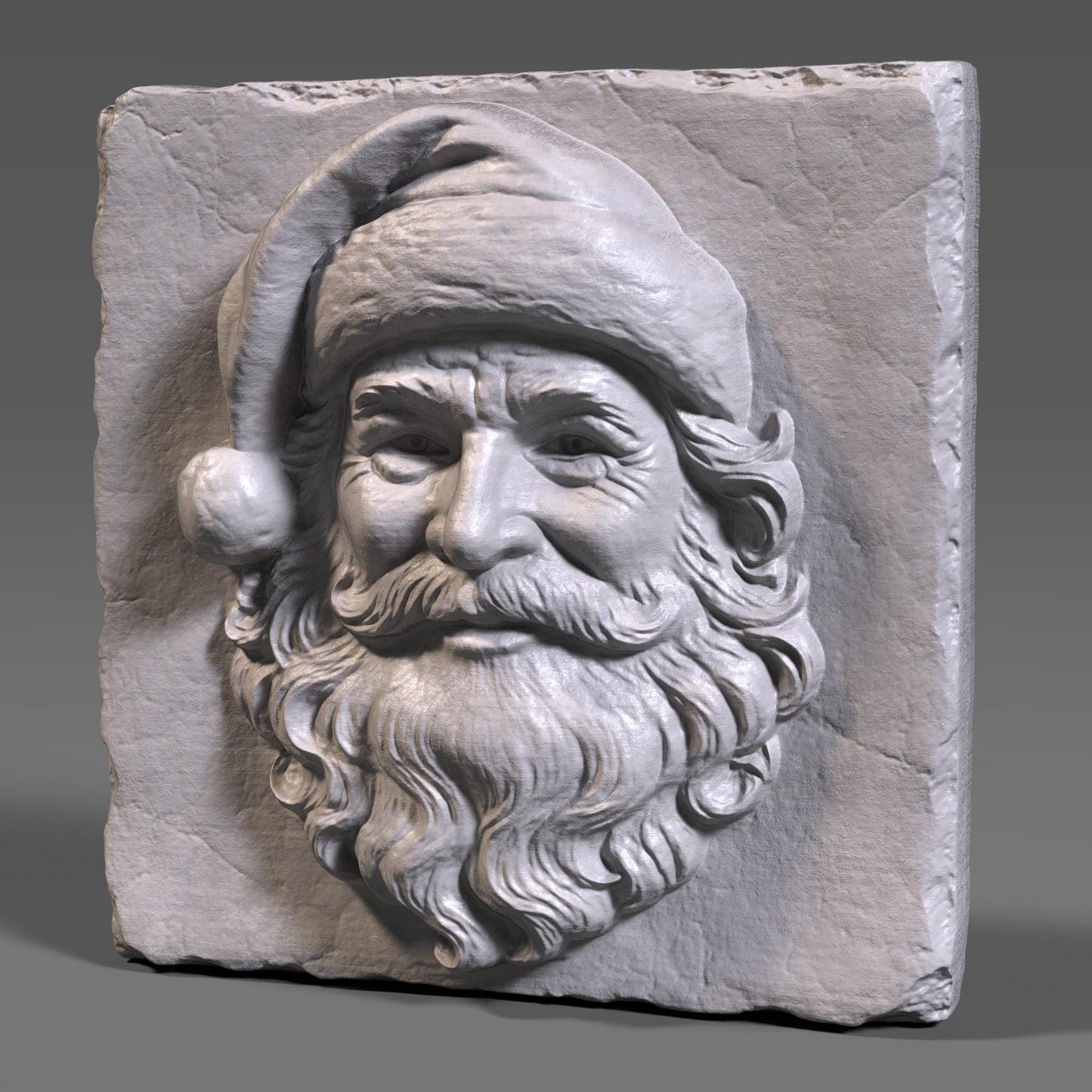 Santa Claus 3D Relief: CNC Laser Engraving File (STL + Depth Map)