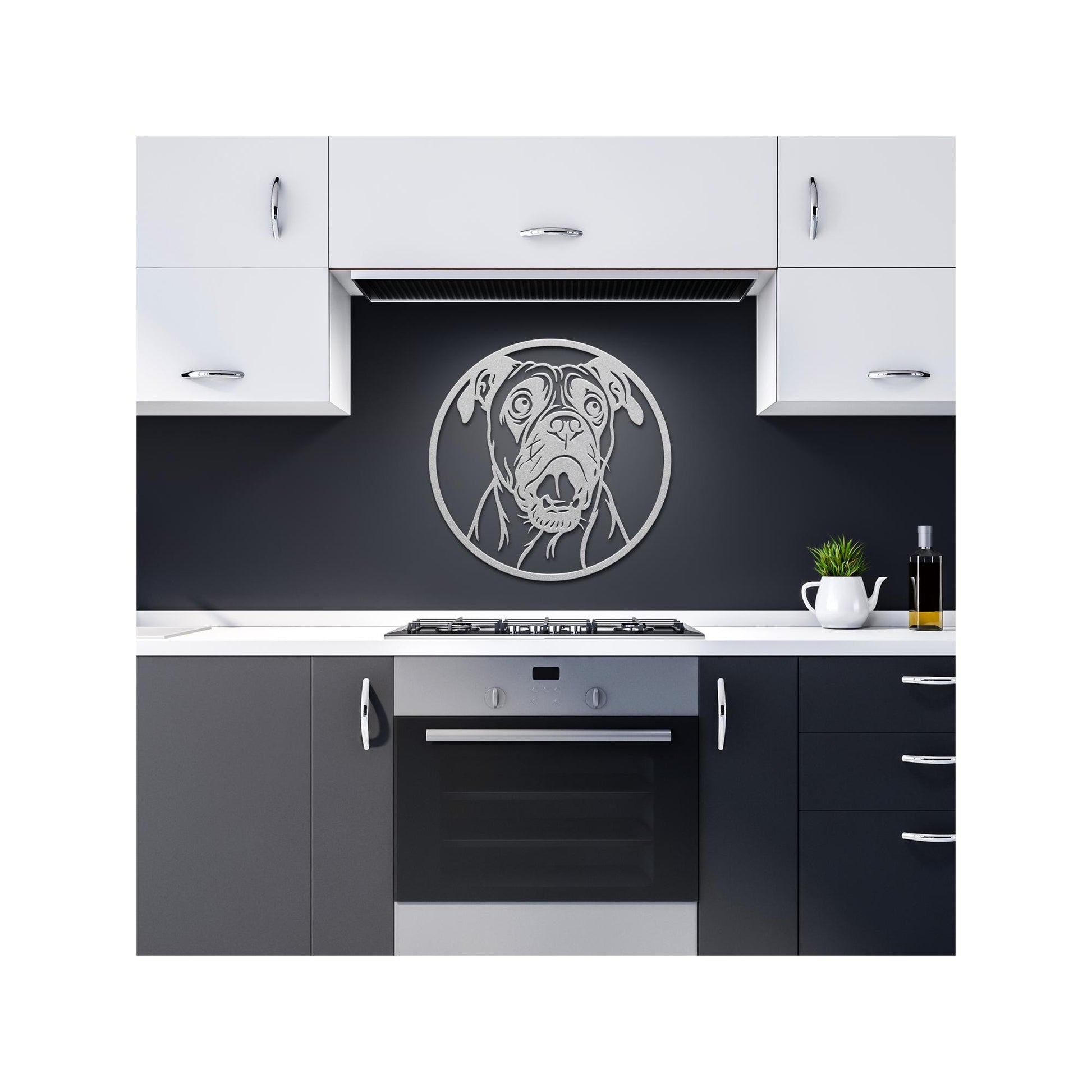 Pug Metal Wall Art: Die-Cut Steel Dog Silhouette Sign