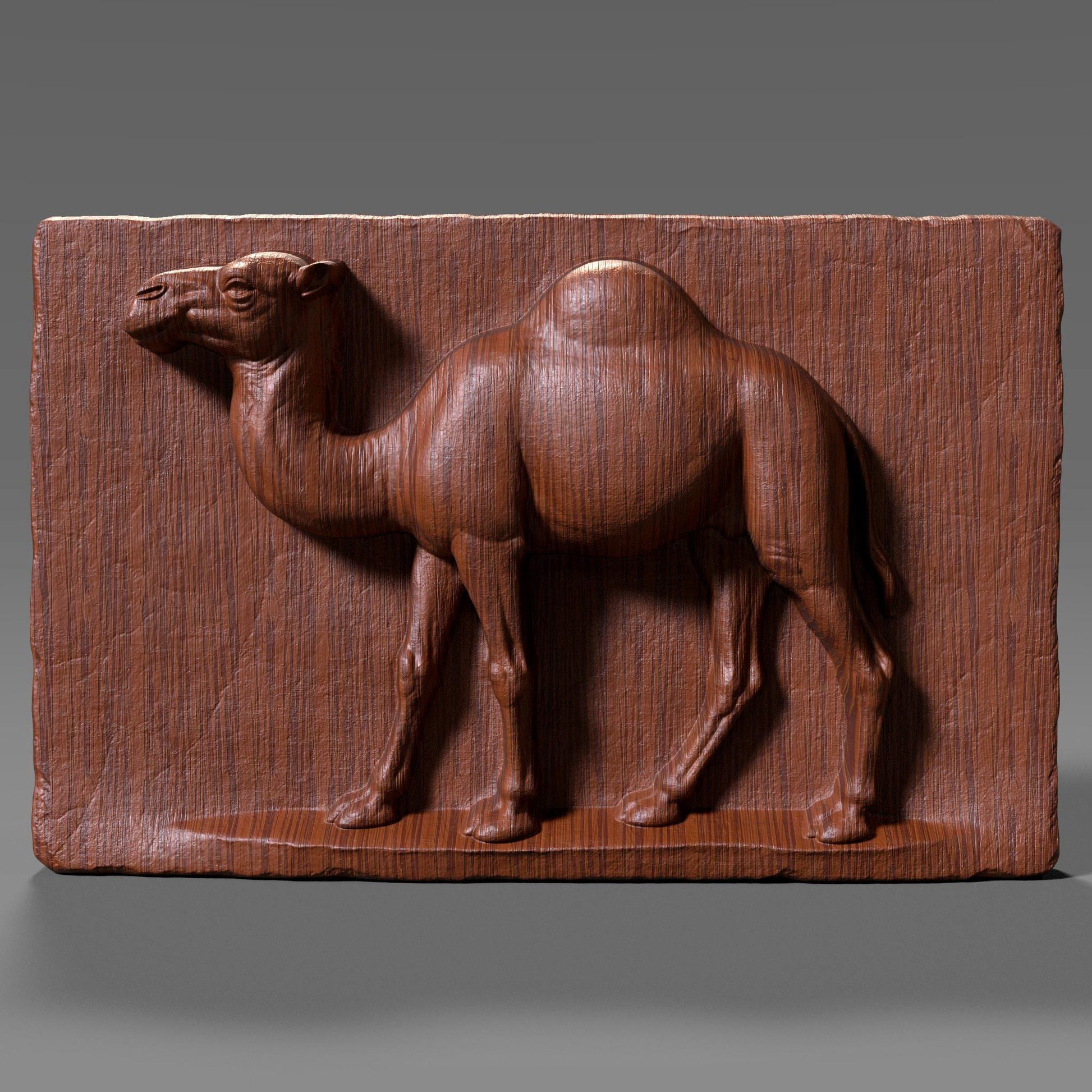 Camel Bas Relief 3D Model: CNC, Laser Engraving (Digital Download STL File)
