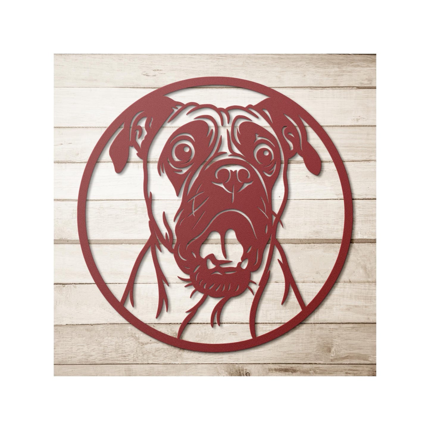 Pug Metal Wall Art: Die-Cut Steel Dog Silhouette Sign