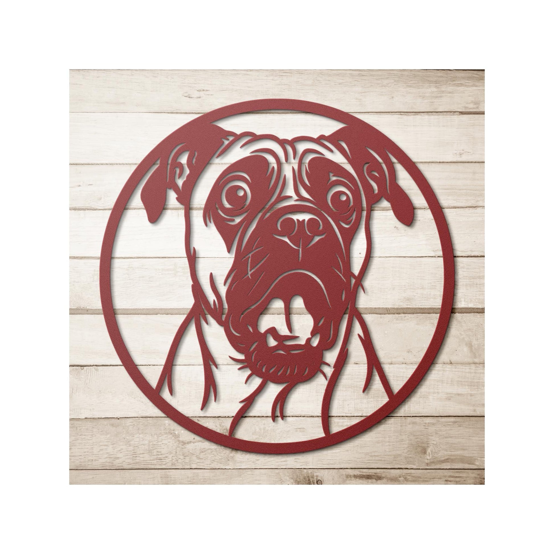 Pug Metal Wall Art: Die-Cut Steel Dog Silhouette Sign