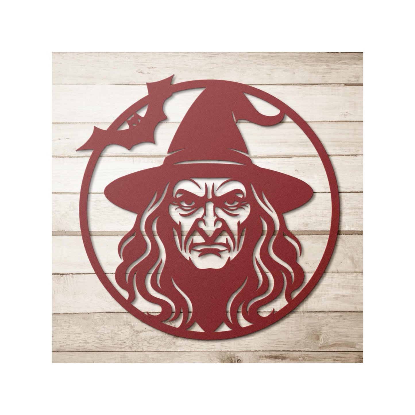 Witch Silhouette Metal Wall Art: Halloween Gothic Home Decor