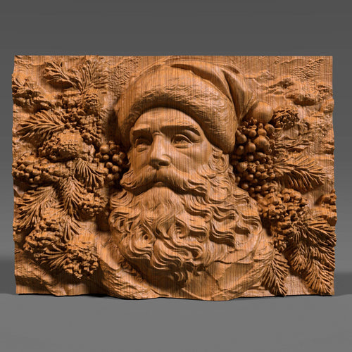 Santa Claus 3D Bas Relief Model: CNC Router Engraving (Digital Download)