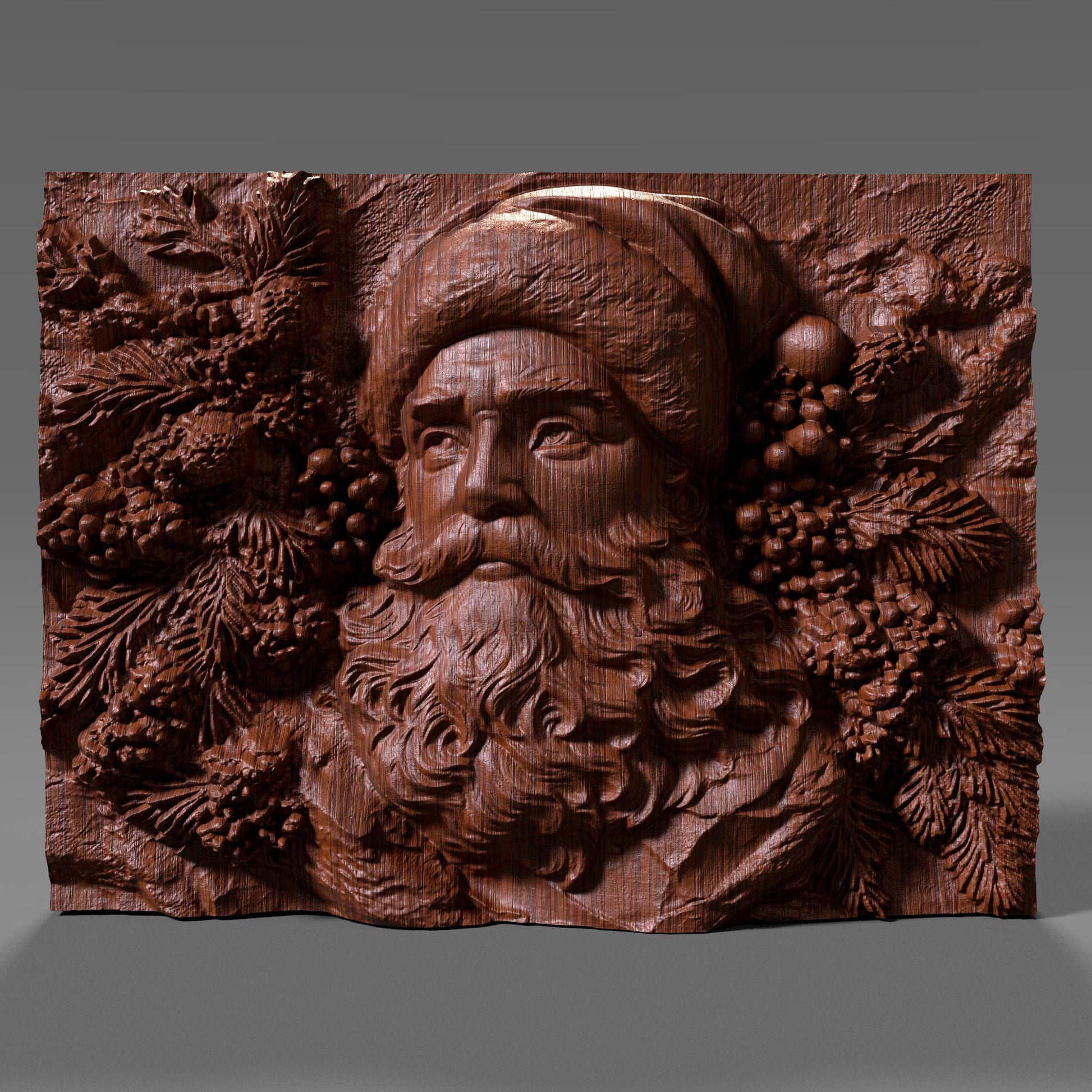 Santa Claus 3D Bas Relief Model: CNC Router Engraving (Digital Download)
