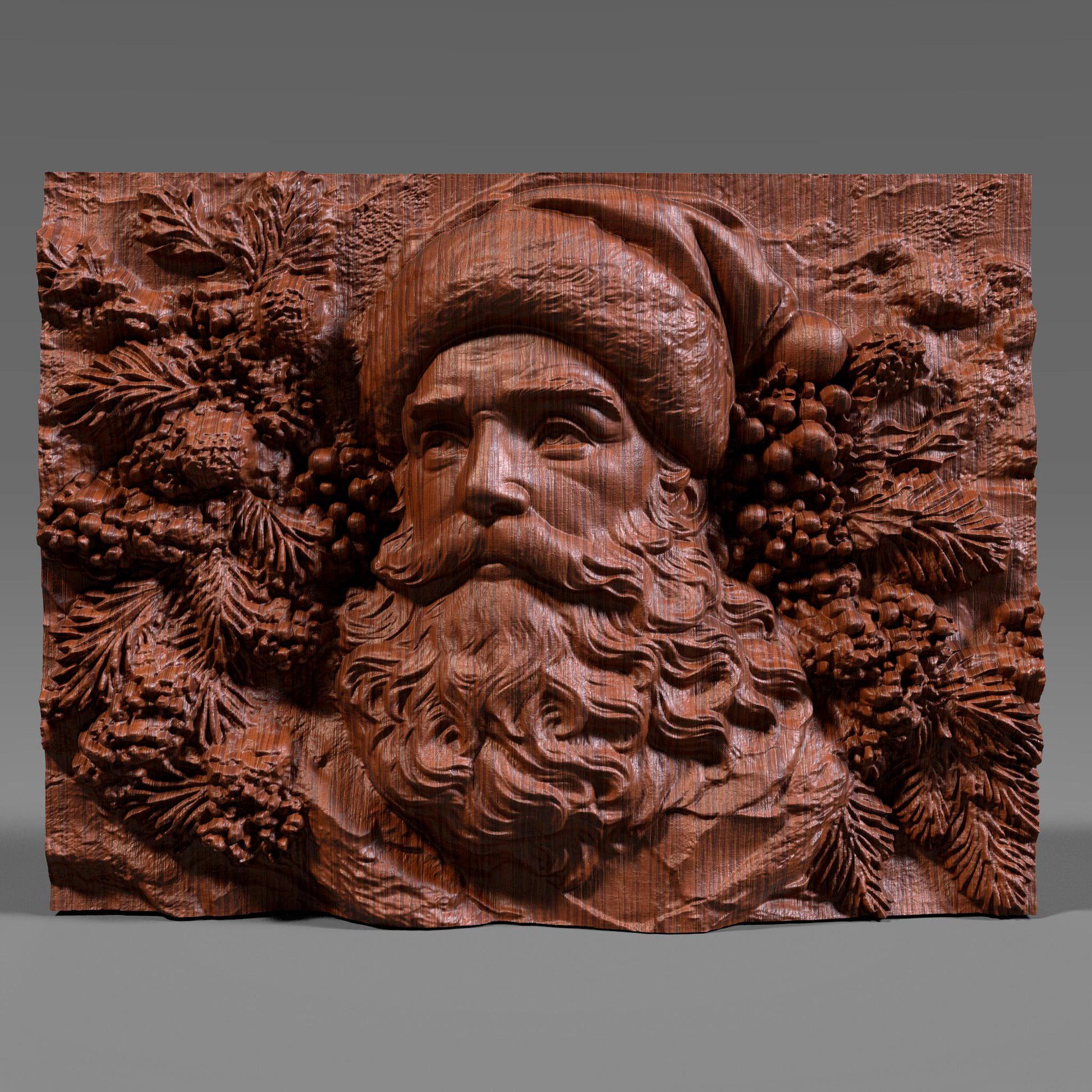 Santa Claus 3D Bas Relief Model: CNC Router Engraving (Digital Download)