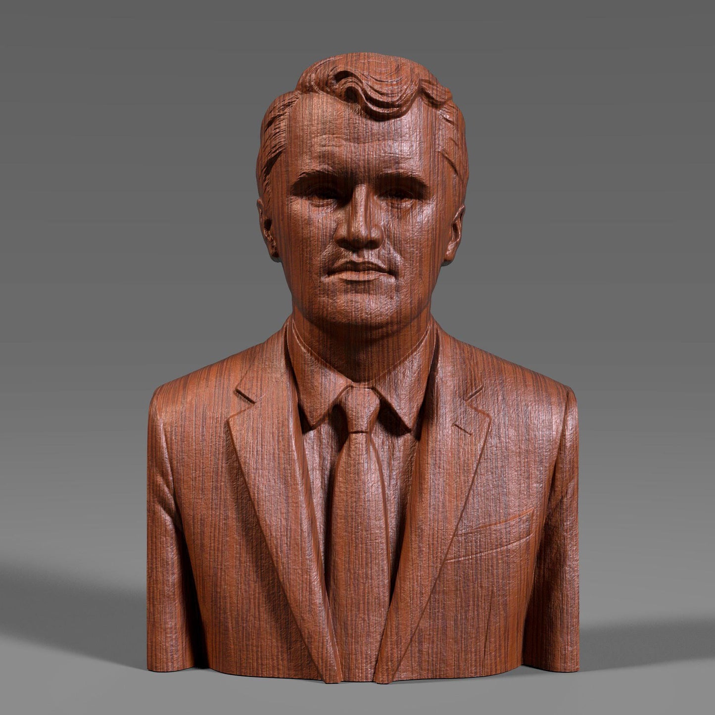 Intricately detailed wood bas-relief portrait of Charlie Kirk, conservative commentator and founder of Turning Point USA. This handcrafted carving shows him in a suit and tie, with sharp features and a confident gaze, symbolizing leadership and activism. Perfect as a tribute piece, collector’s art, or gift for admirers of Kirk’s work, this CNC wood sculpture combines tradition and modern design, making it ideal for display in homes, offices, or political art collections.