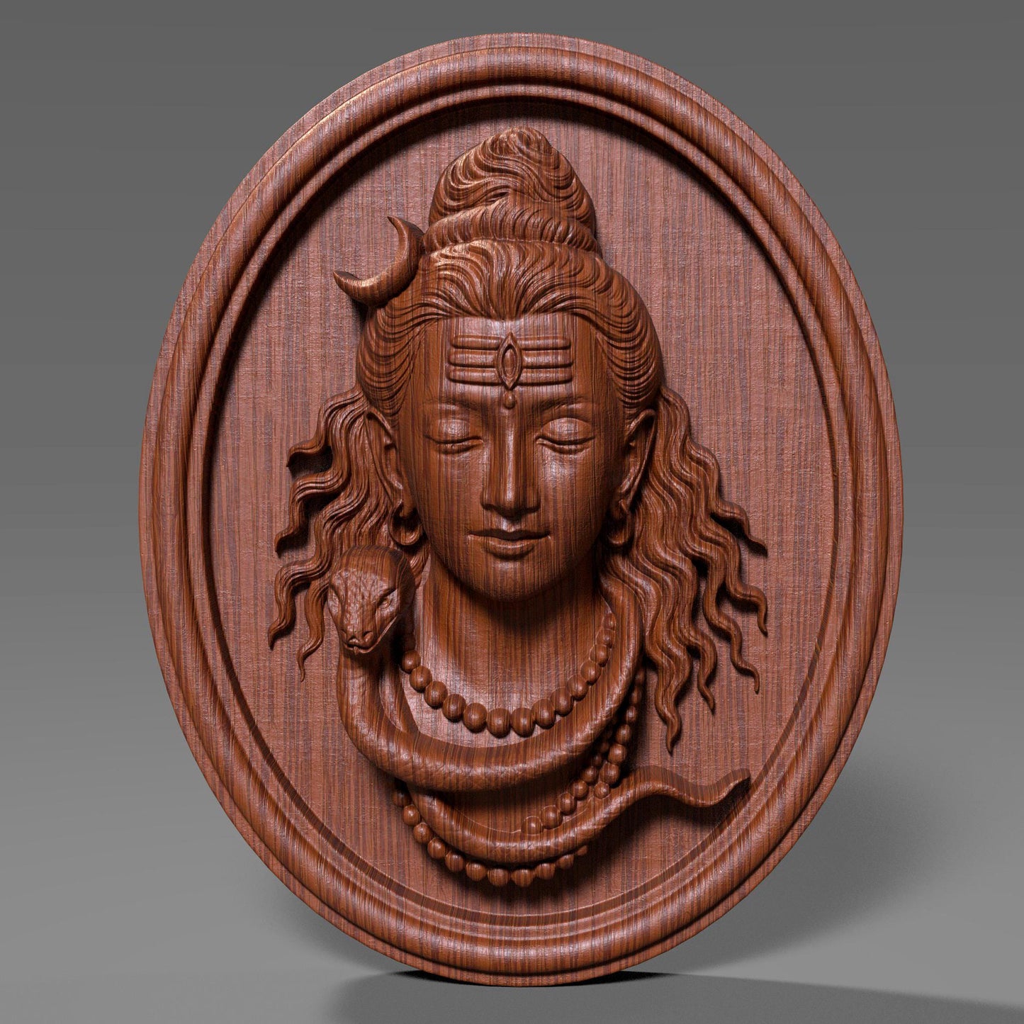 Lord Shiva Wood Carving: Hindu God Bas Relief Wall Art (Digital Download)