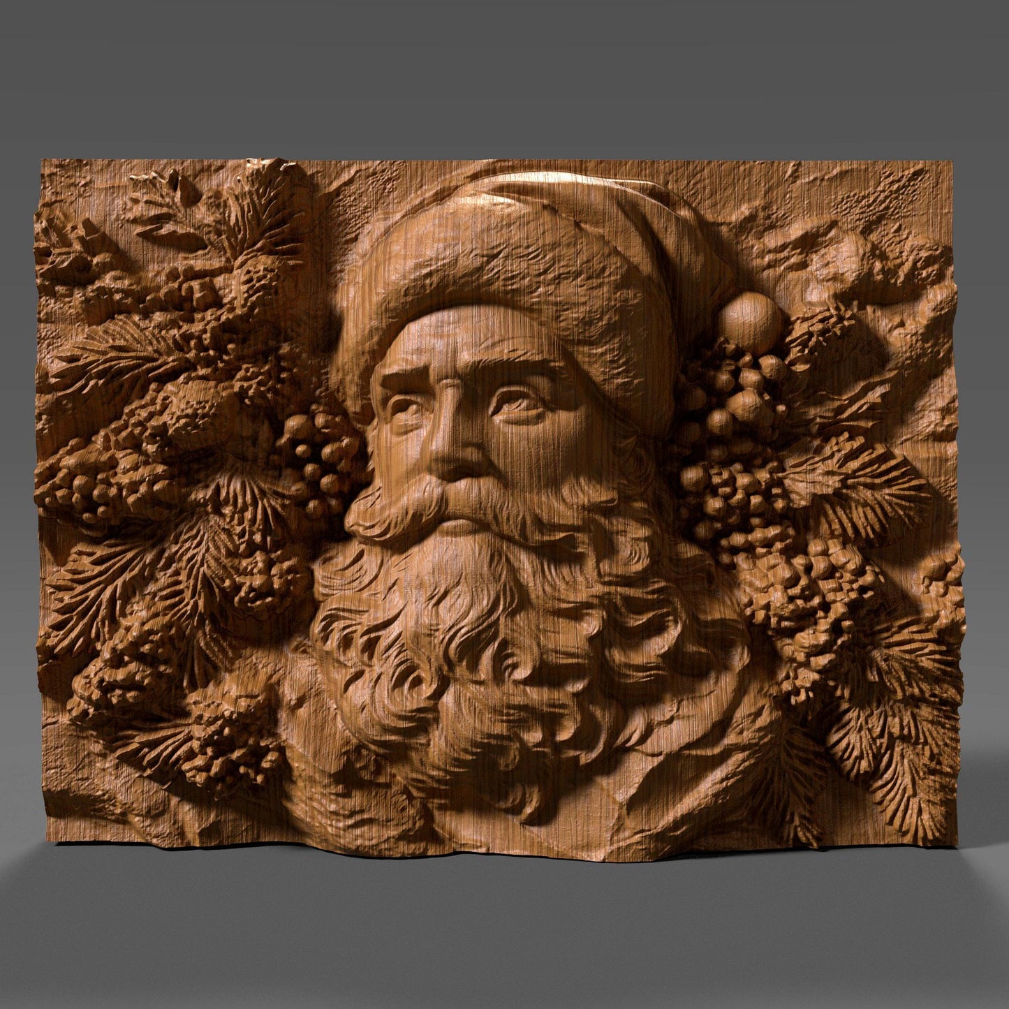 Santa Claus 3D Bas Relief Model: CNC Router Engraving (Digital Download)