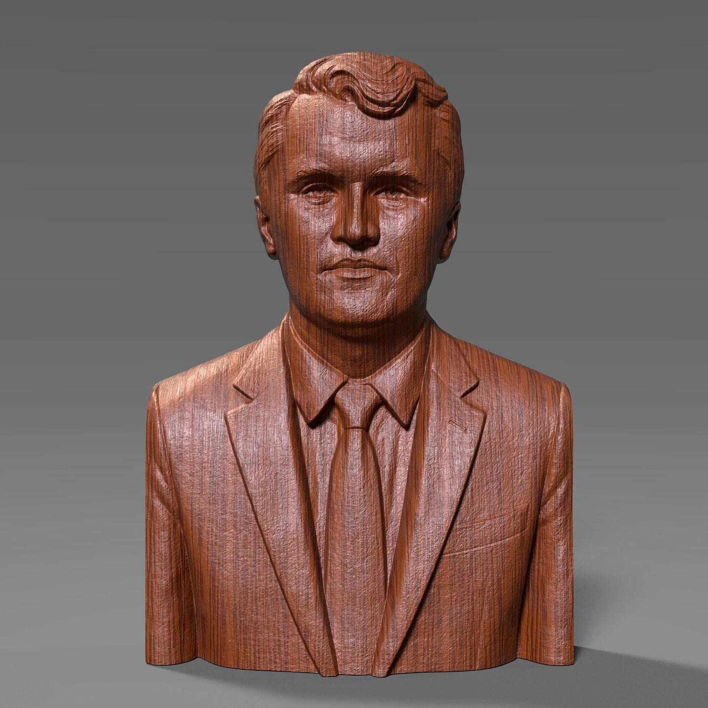 Intricately detailed wood bas-relief portrait of Charlie Kirk, conservative commentator and founder of Turning Point USA. This handcrafted carving shows him in a suit and tie, with sharp features and a confident gaze, symbolizing leadership and activism. Perfect as a tribute piece, collector’s art, or gift for admirers of Kirk’s work, this CNC wood sculpture combines tradition and modern design, making it ideal for display in homes, offices, or political art collections.