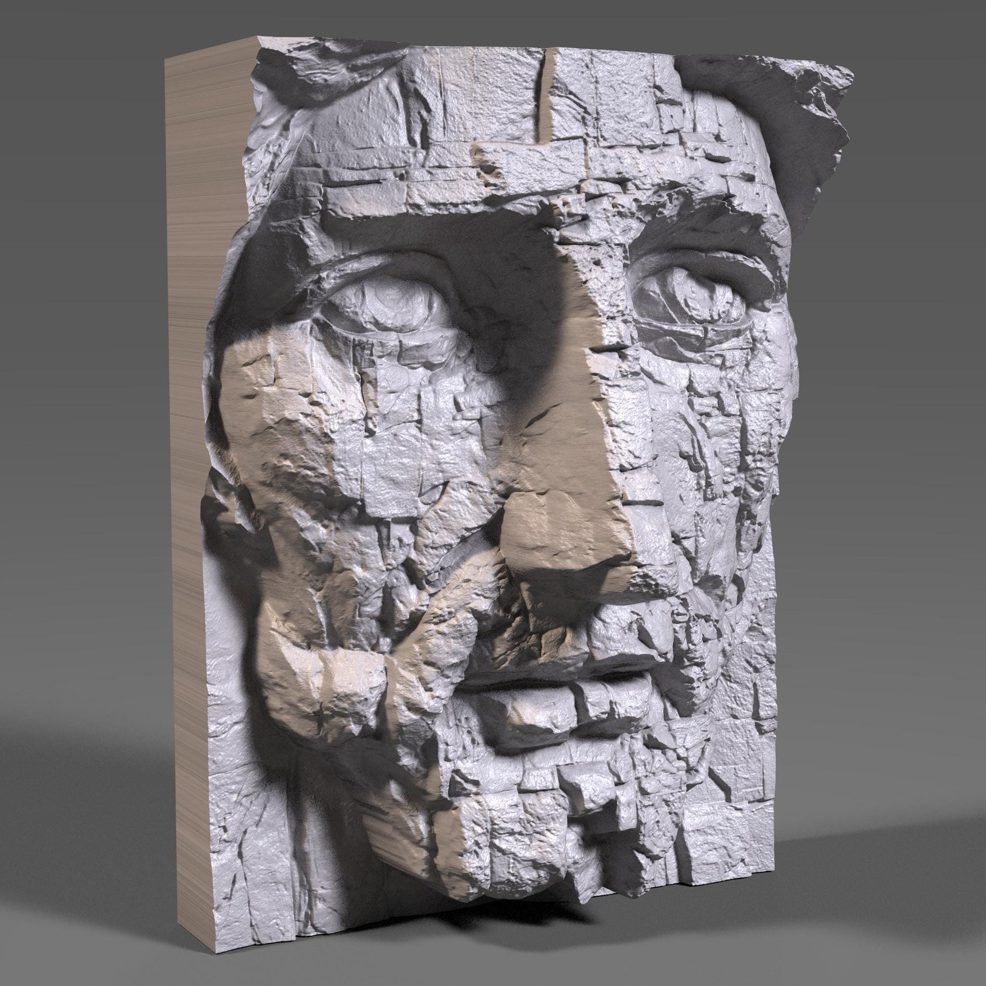 Jesus Face Relief: Rustic Wood Carving STL (Digital Download)