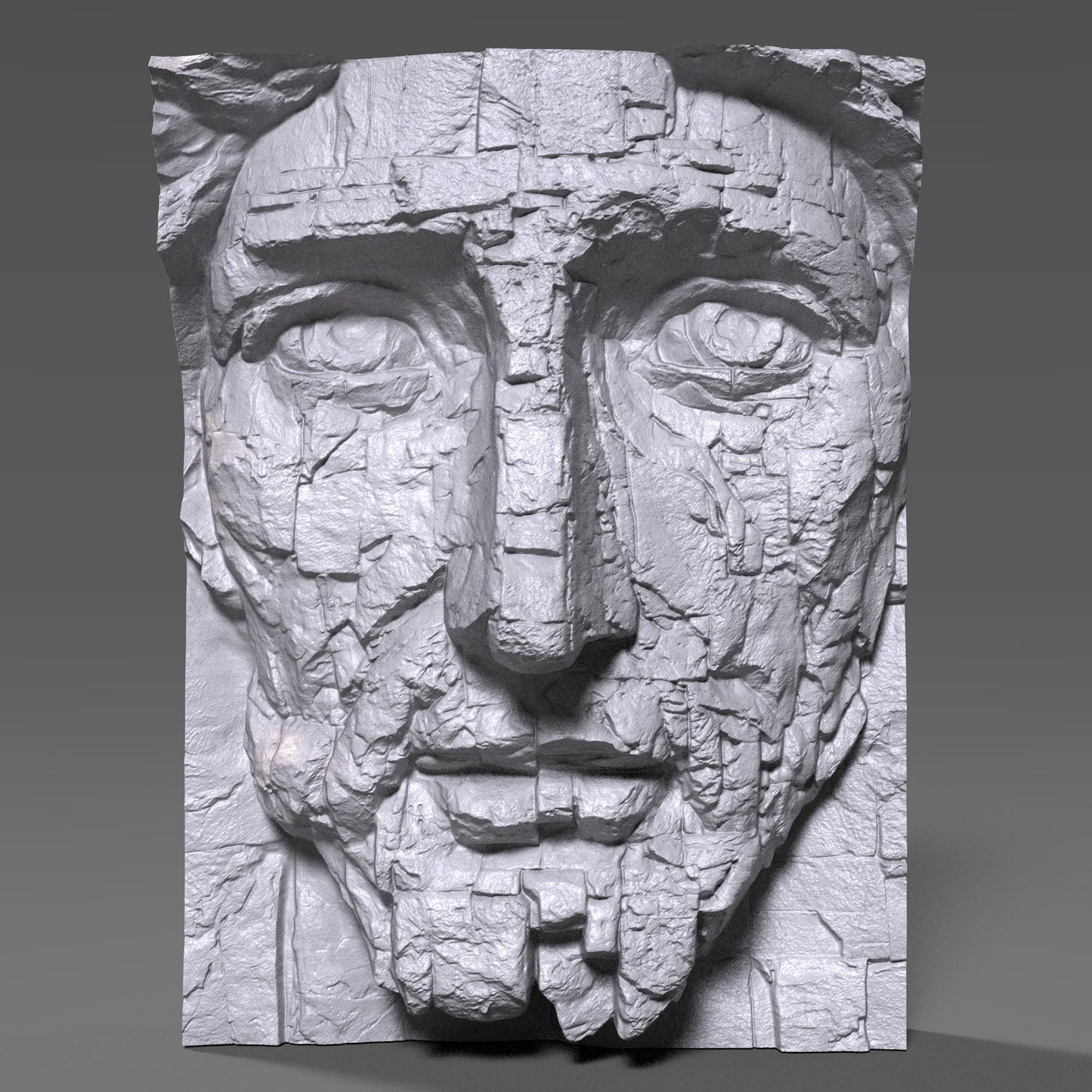 Jesus Face Relief: Rustic Wood Carving STL (Digital Download)