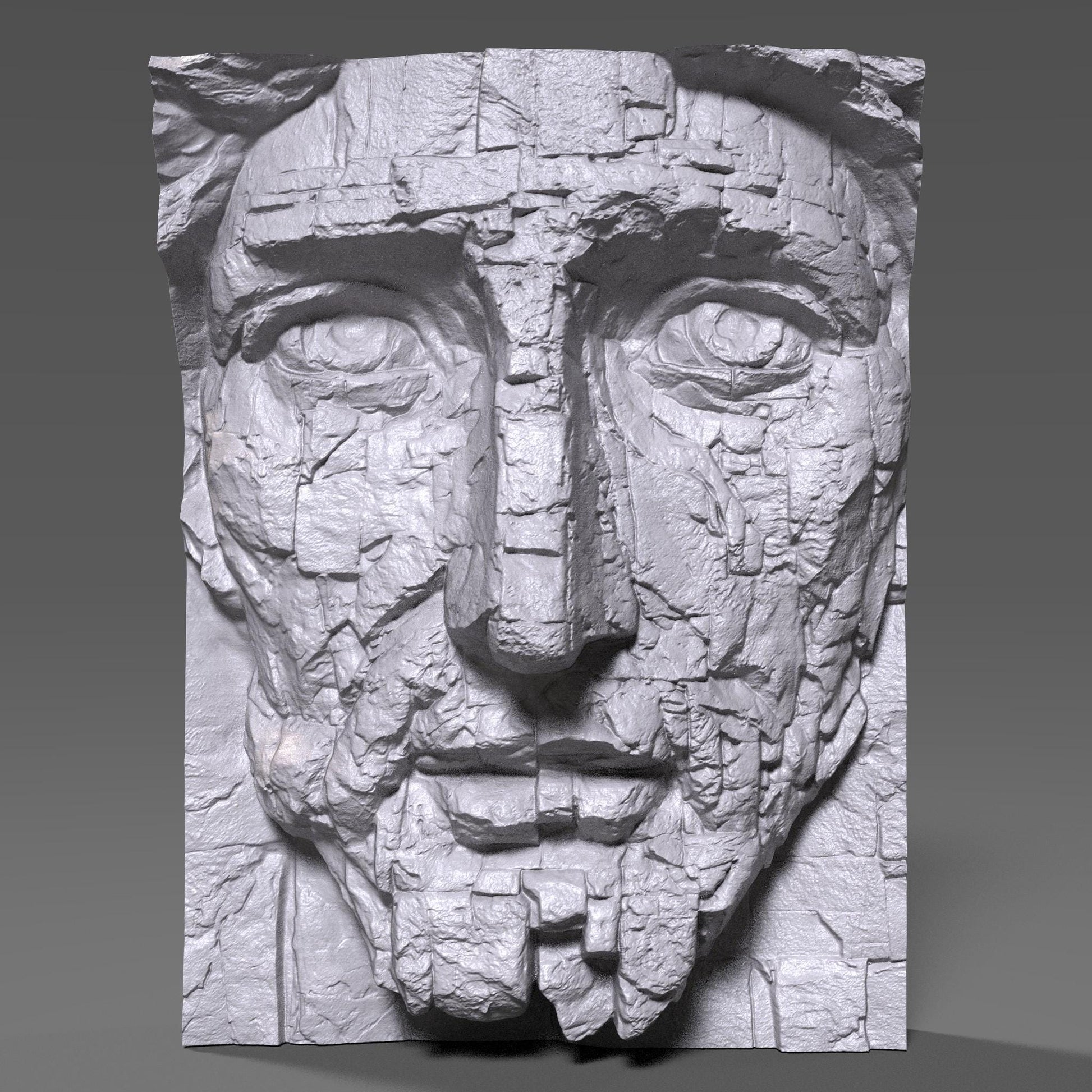 Jesus Face Relief: Rustic Wood Carving STL (Digital Download)
