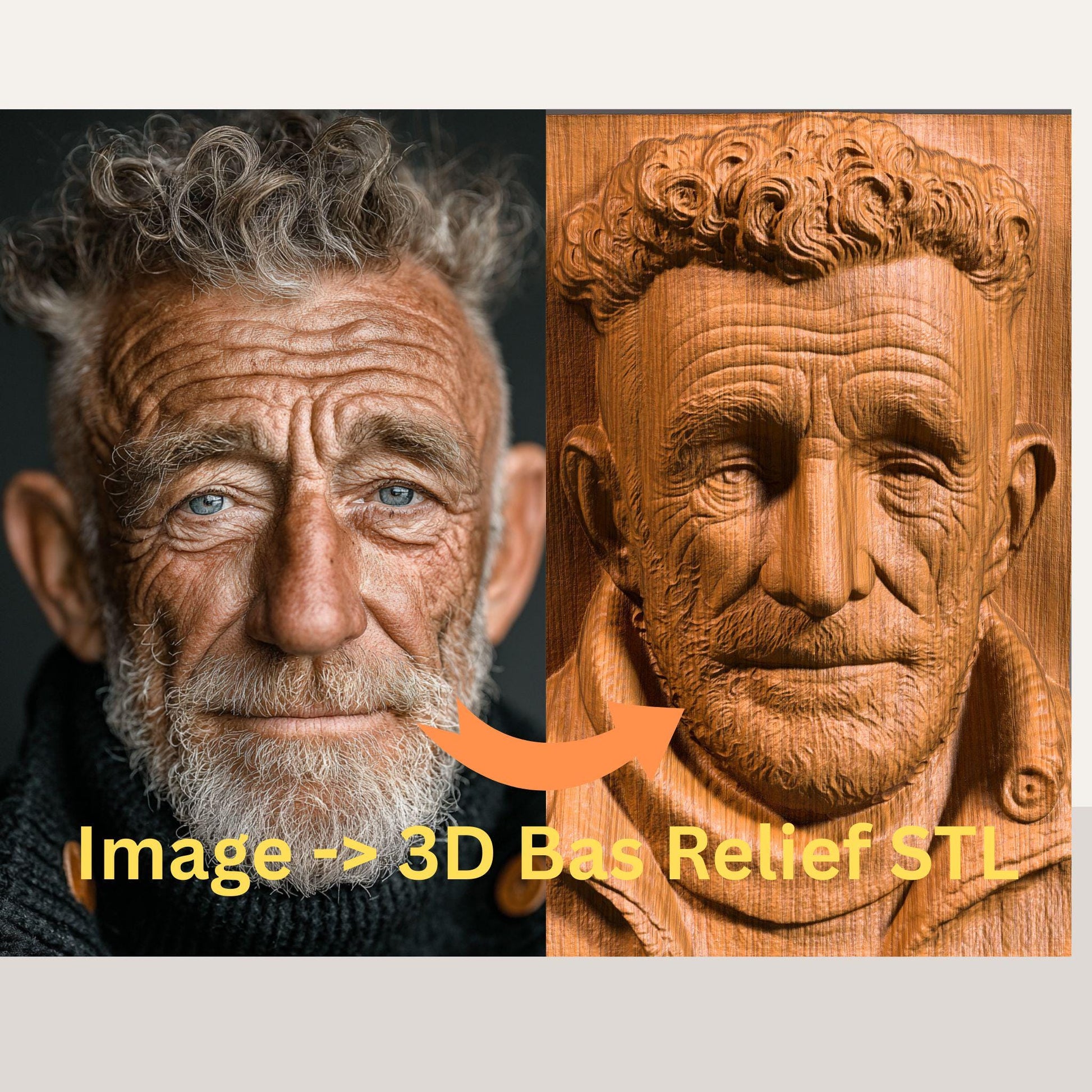 Transform your photo into a stunning 3D bas-relief portrait with exceptional realism and handcrafted detail. Each piece is digitally sculpted to capture natural facial expressions, textures, and depth, perfect for CNC carving, 3D printing, or wall art creation. This premium service converts your image into a high-quality STL file ready for carving or printing, ideal as a personalized gift, memorial artwork, or fine art home decor piece.