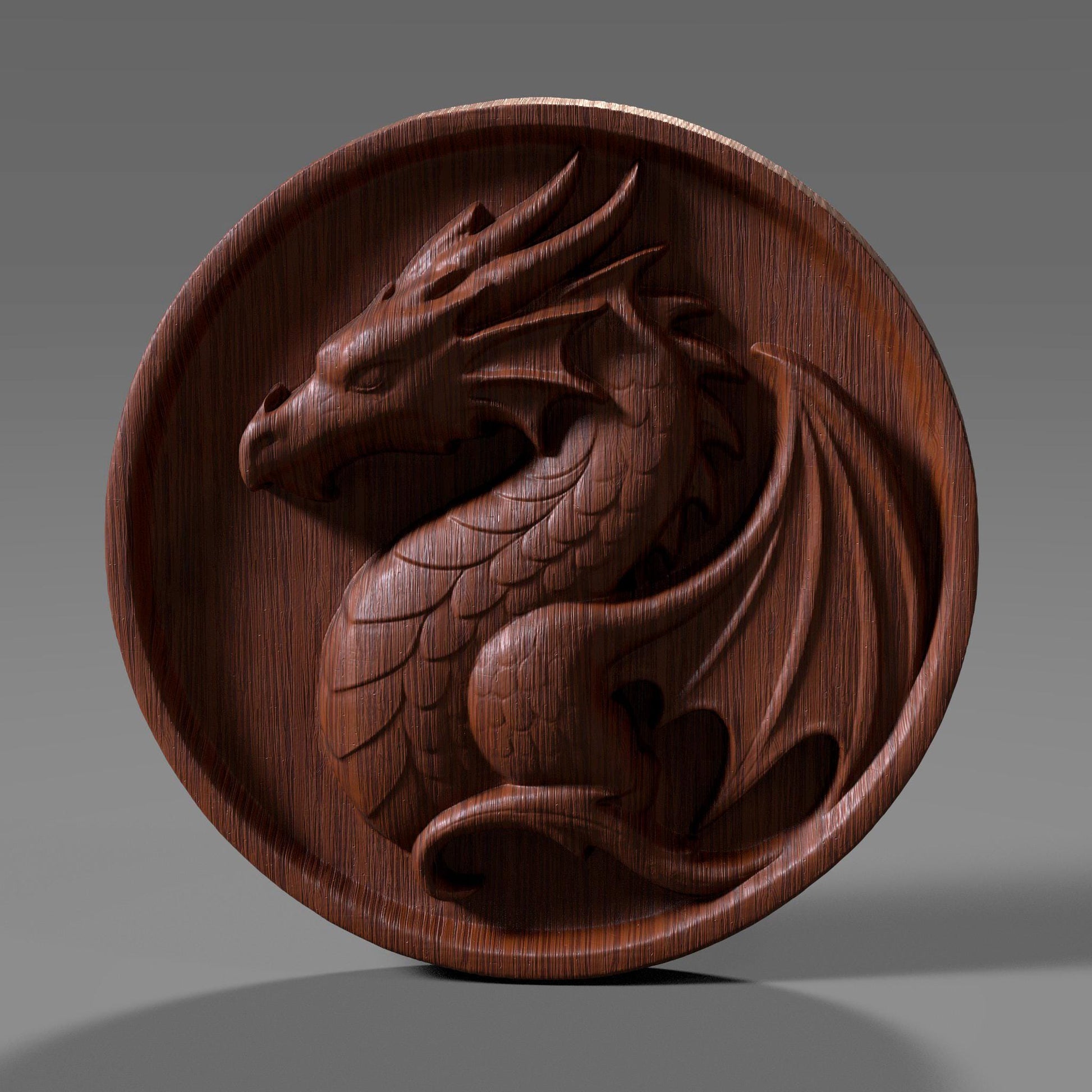 Dragon Bas Relief 3D STL File: CNC, Laser Engraving
