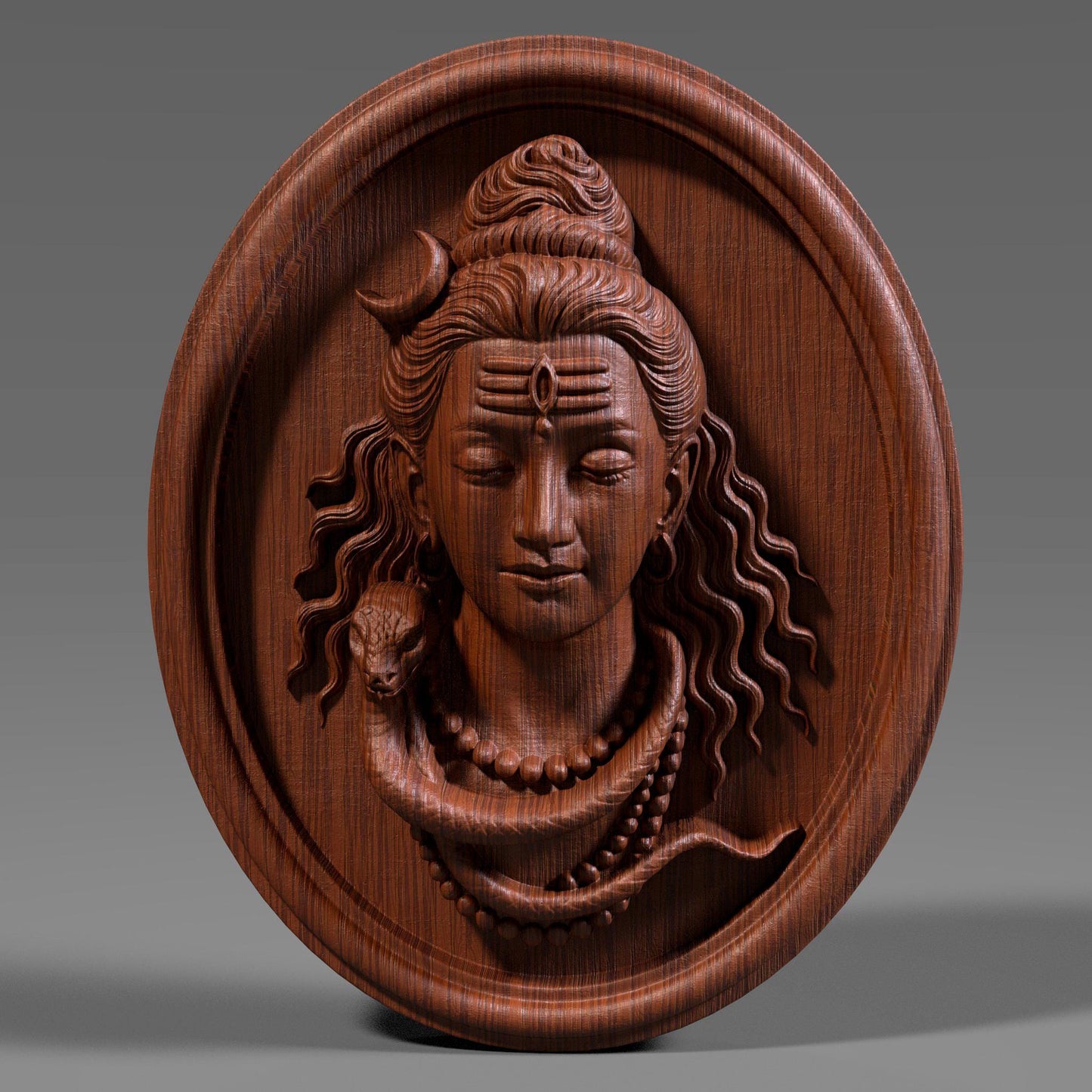 Lord Shiva Wood Carving: Hindu God Bas Relief Wall Art (Digital Download)