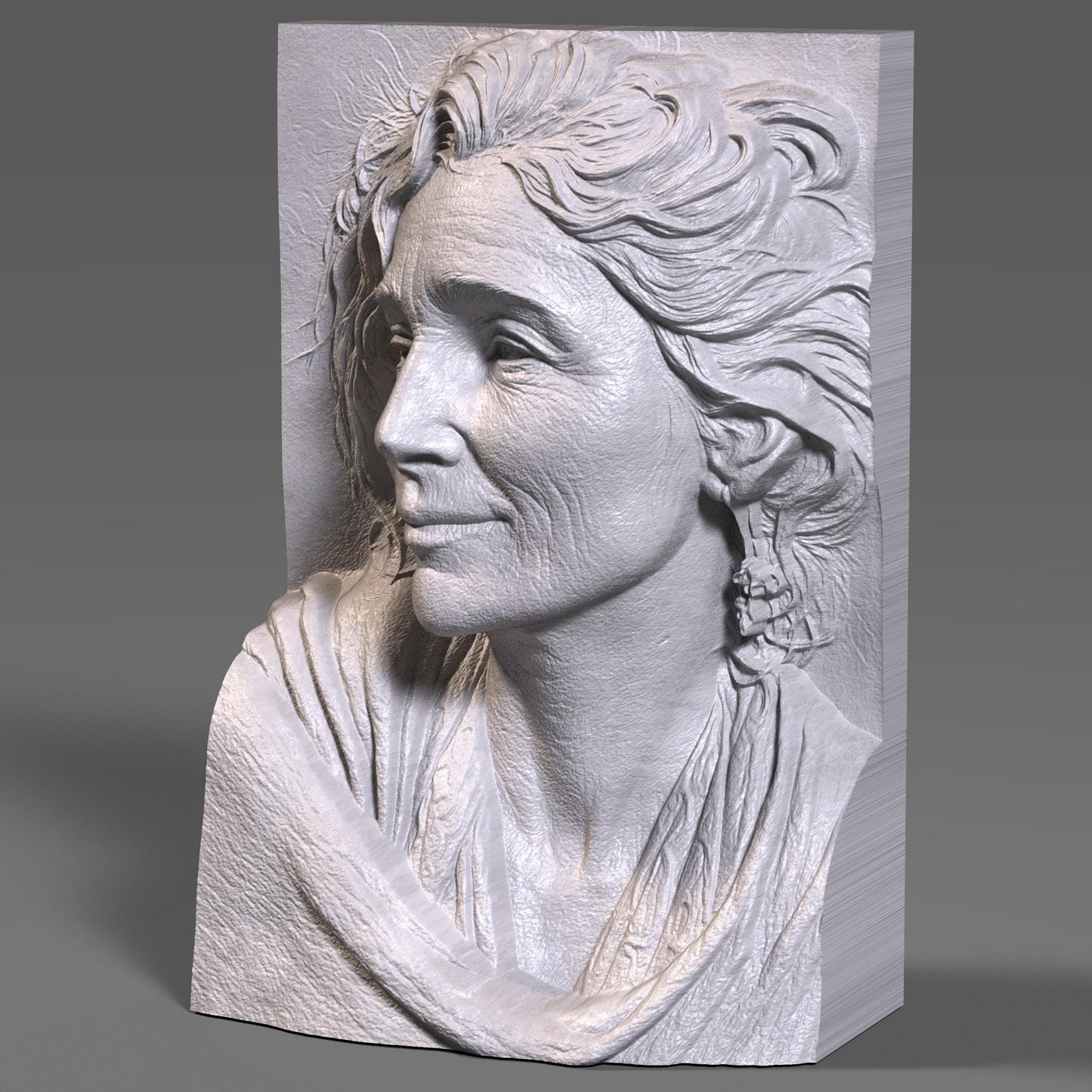 Custom 3D Bas Relief Portrait: Personalized STL File (Digital Download)