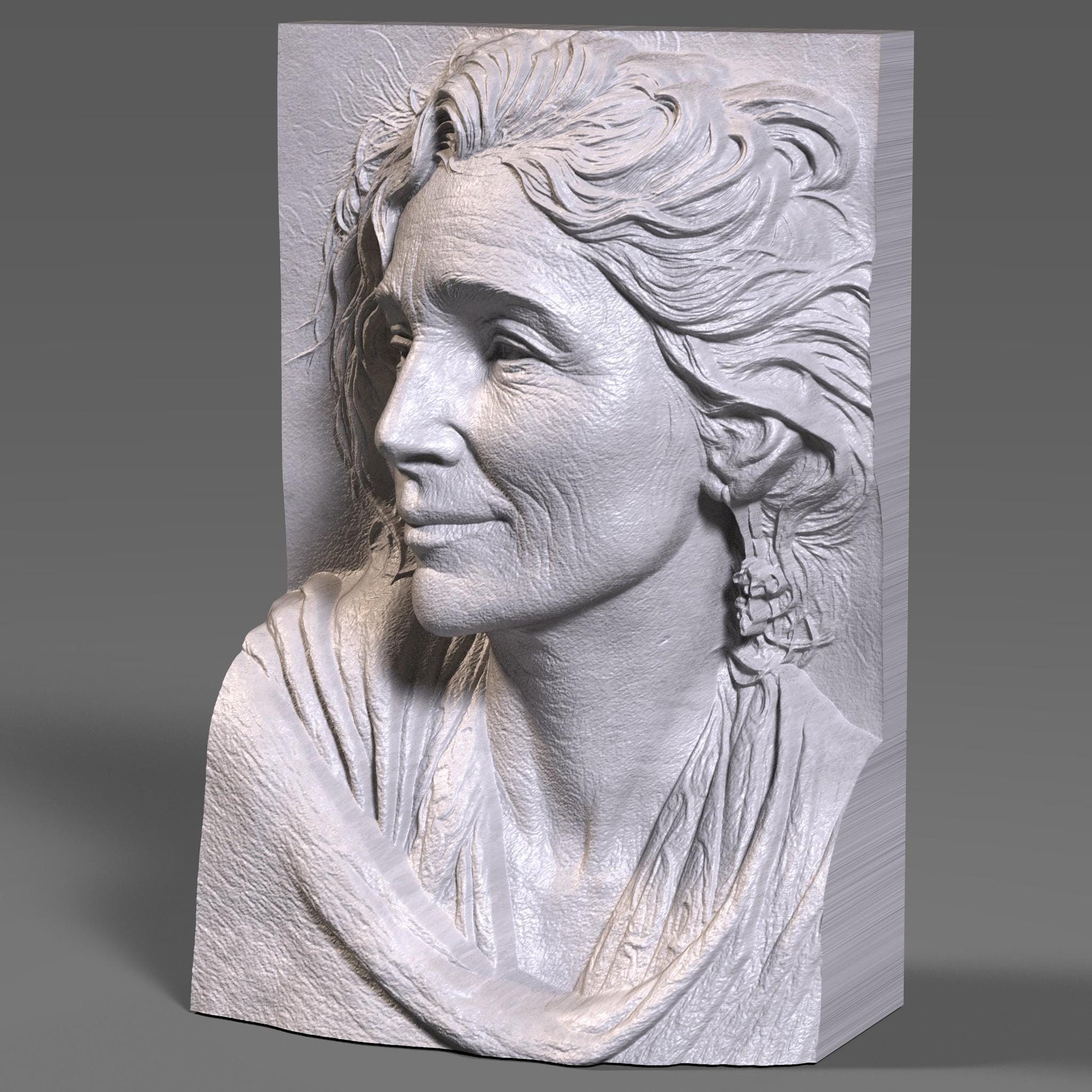 Custom 3D Bas Relief Portrait: Personalized STL File (Digital Download)