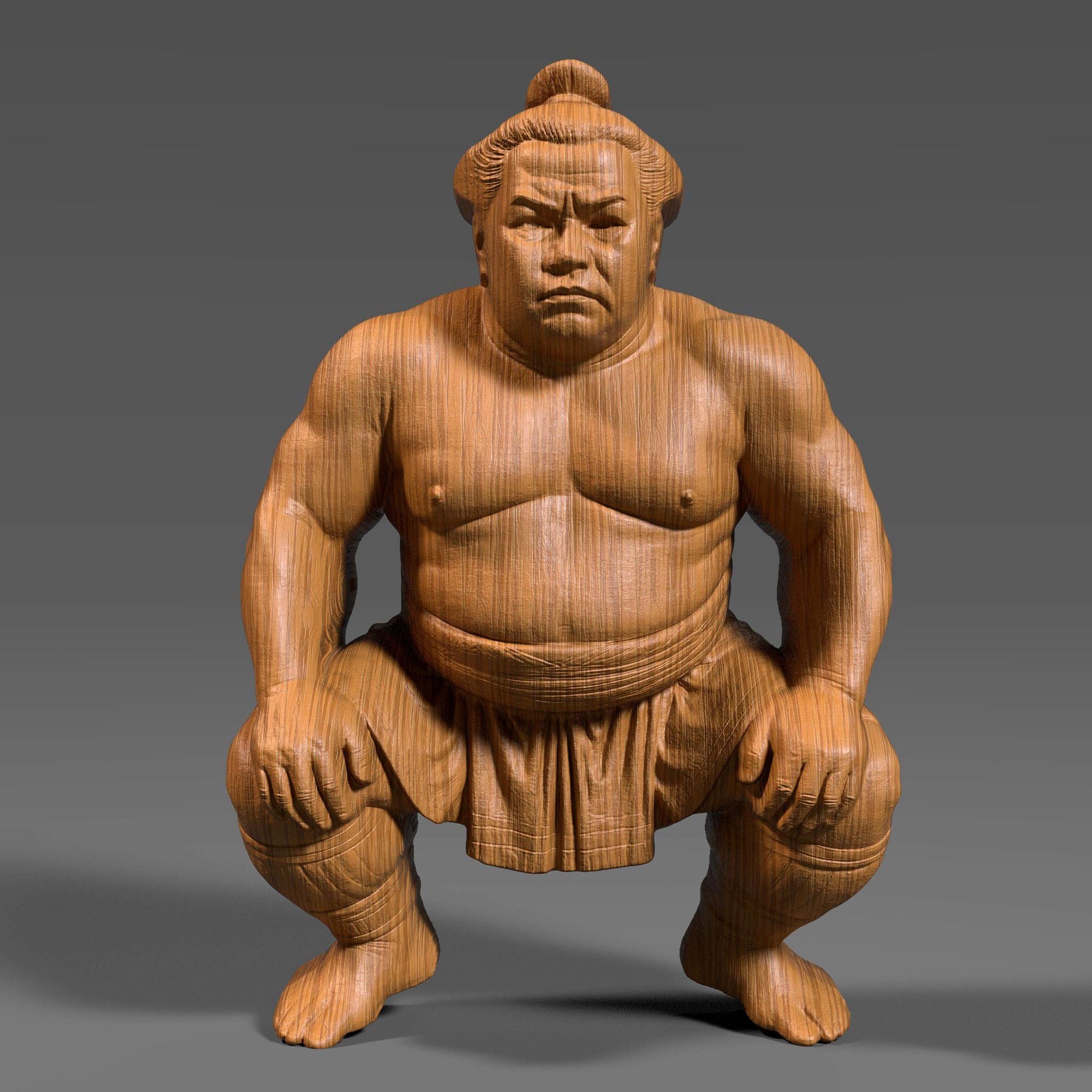 Sumo Wrestler 3D Relief Model | Japanese Martial Arts (Digital Download)