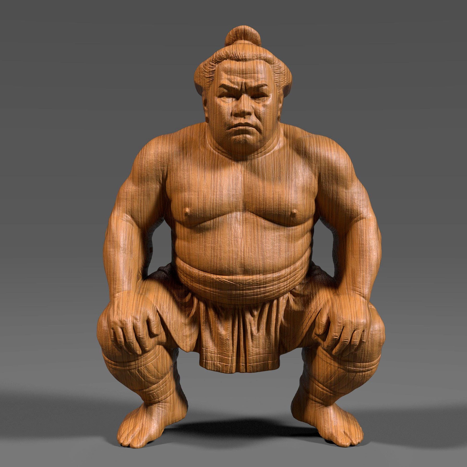 Powerful 3D wooden bas-relief sculpture of a sumo wrestler in a traditional crouching stance, symbolizing discipline, focus, and strength. Detailed carving highlights muscle form and fabric folds, reflecting authentic Japanese artistry. Ideal for martial arts lovers, Japanese culture enthusiasts, or collectors of warrior-themed decor. Perfect as wall art, CNC carving model, or 3D print sculpture celebrating honor and the spirit of traditional sumo wrestling.