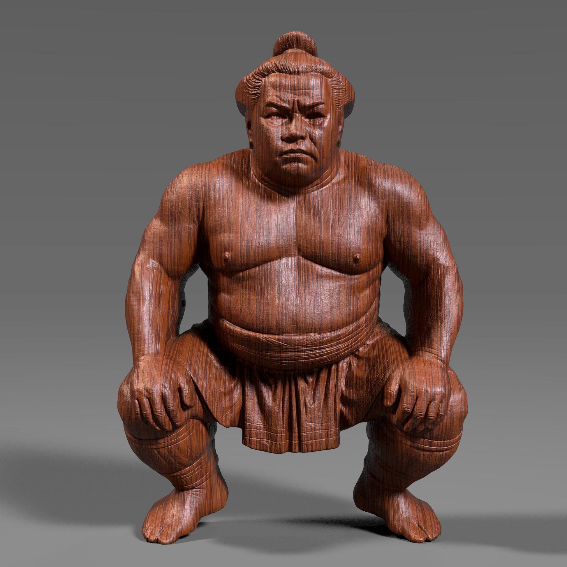 Sumo Wrestler 3D Relief Model | Japanese Martial Arts (Digital Download)