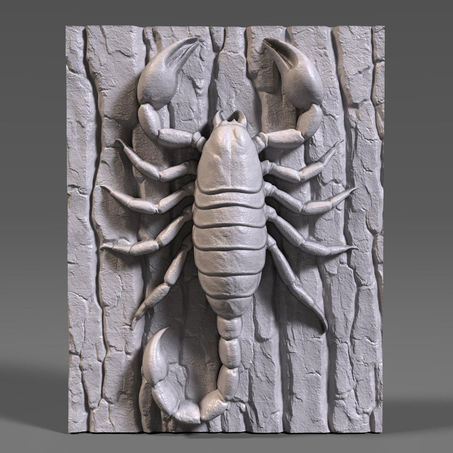 Detailed 3D wooden bas-relief carving of a scorpion crawling on textured wood bark, symbolizing power, mystery, and transformation. This Scorpio zodiac-themed wall art combines natural wood texture with fine craftsmanship, making it a unique astrology-inspired decor piece. Perfect for Scorpio season birthdays, zodiac enthusiasts, or rustic wall displays. A bold and artistic symbol of strength and resilience captured in timeless wood form.