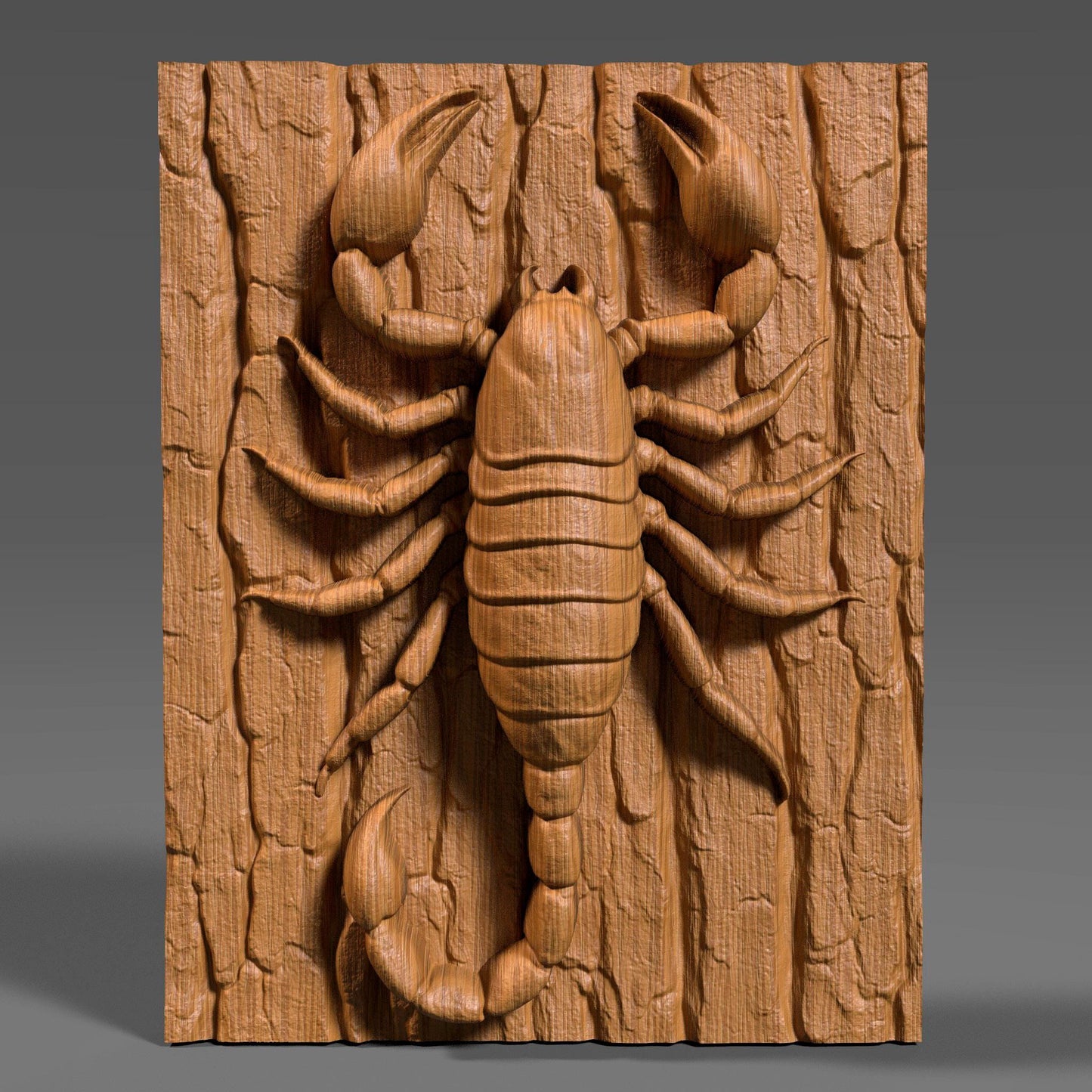 Scorpion 3D Wood Carving | Astrology Bas Relief Wall Art | Wooden Zodiac Decor |Digital Download