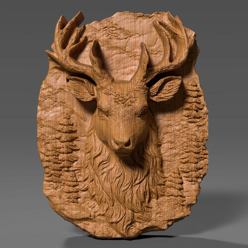 Christmas Reindeer 3D Wood Carving | Festive Bas Relief Wall Art | Christian |Catholic Holiday Decor | Digital Download