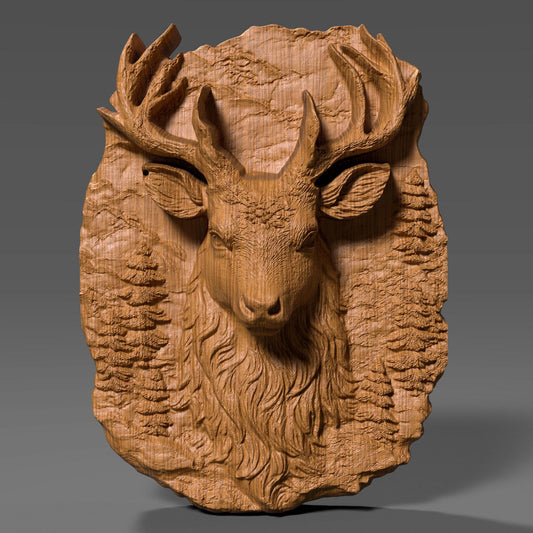 Beautiful 3D wooden bas-relief carving of a majestic Christmas reindeer surrounded by textured forest details. This festive wall art brings warmth and spirit to holiday décor, symbolizing joy, peace, and celebration. Perfect for Christian and Catholic homes during Christmas, Advent, and winter festivals. The detailed wood texture and lifelike carving make it an elegant seasonal centerpiece for living rooms, entryways, cabins, and holiday displays.