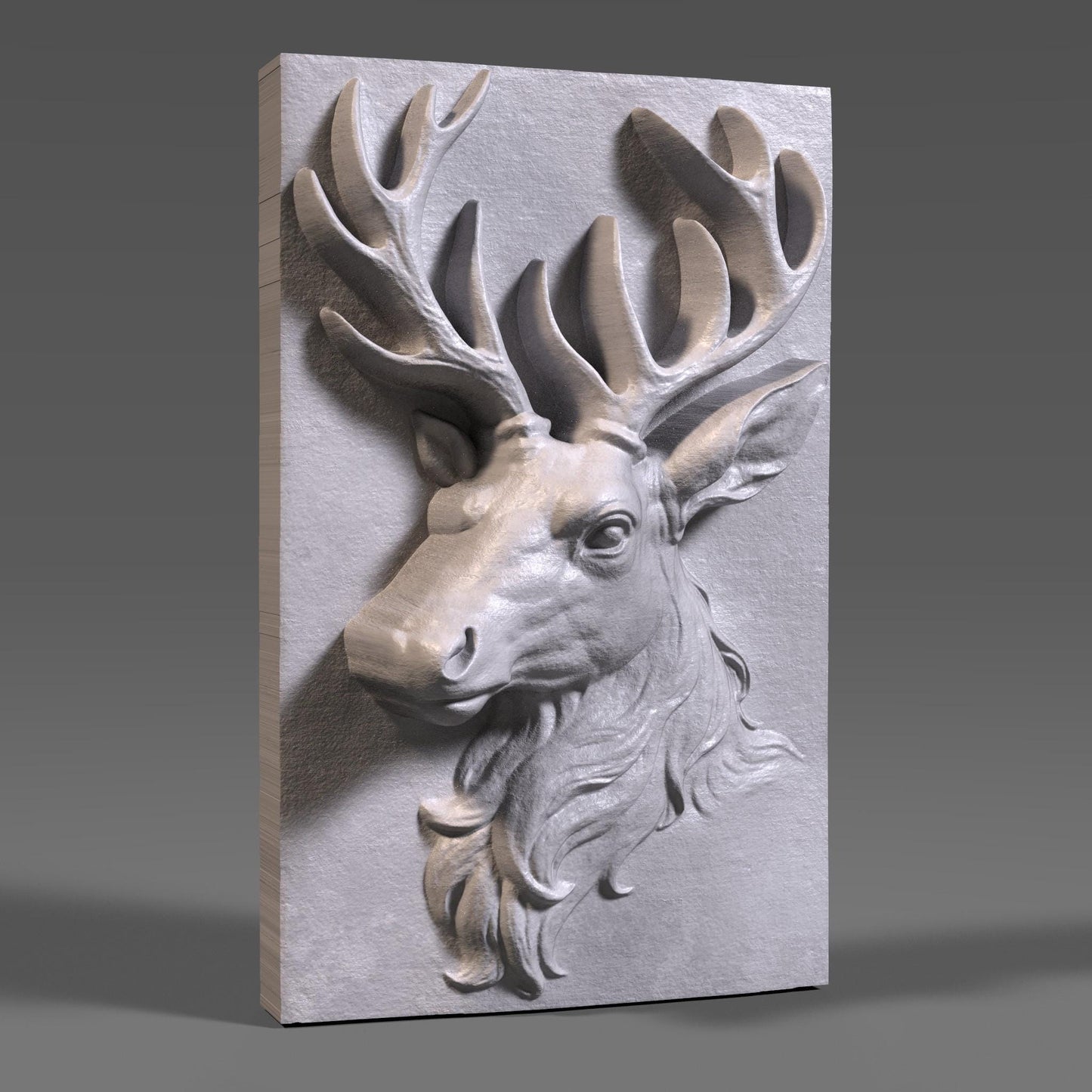 Christmas Reindeer 3D Wood Carving | Festive Bas Relief Wall Art | Christian |Catholic Holiday Decor | Digital Download