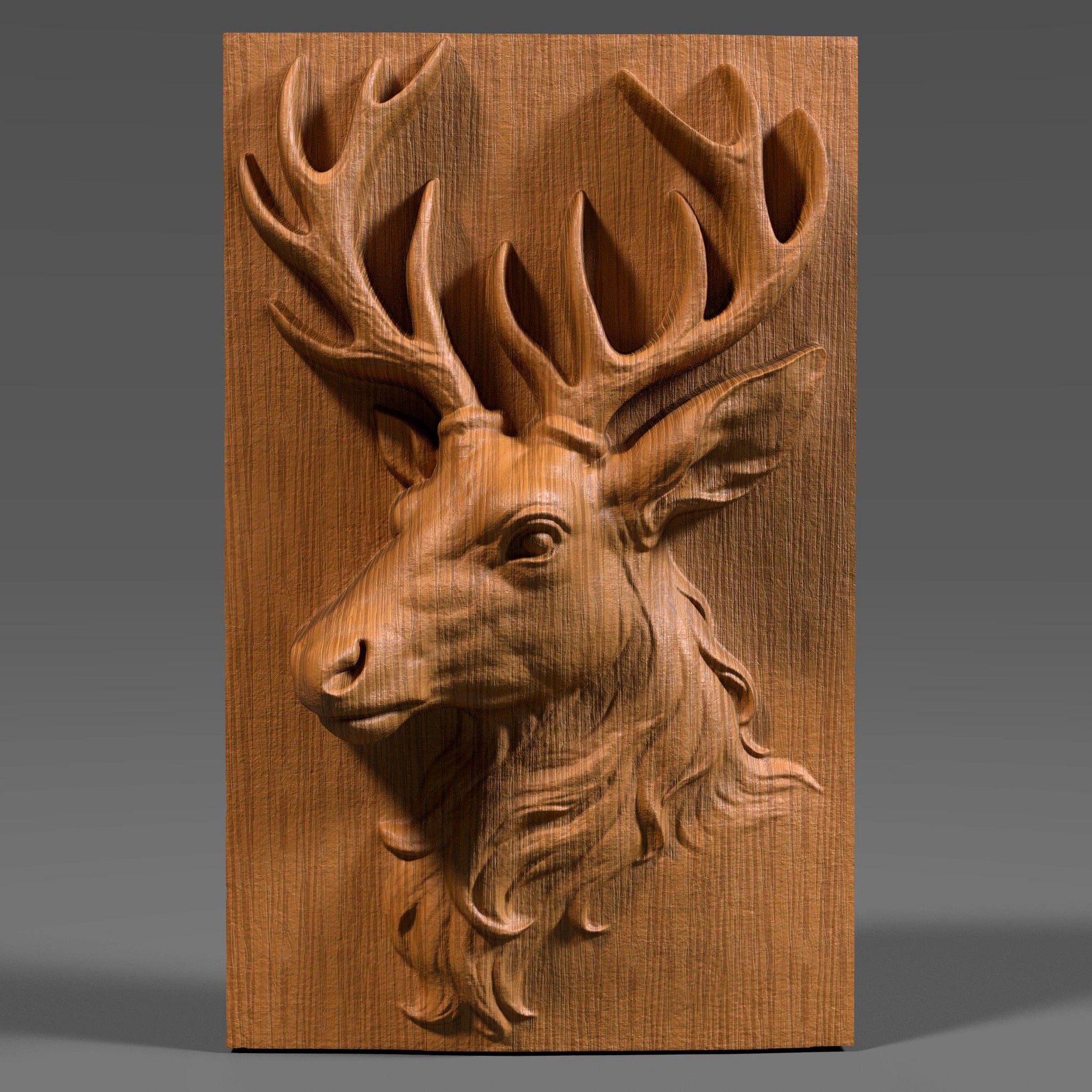 Christmas Reindeer 3D Wood Carving | Festive Bas Relief Wall Art | Christian |Catholic Holiday Decor | Digital Download