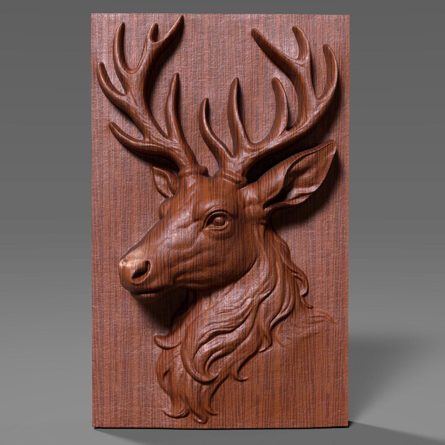 Christmas Reindeer 3D Wood Carving | Festive Bas Relief Wall Art | Christian |Catholic Holiday Decor | Digital Download