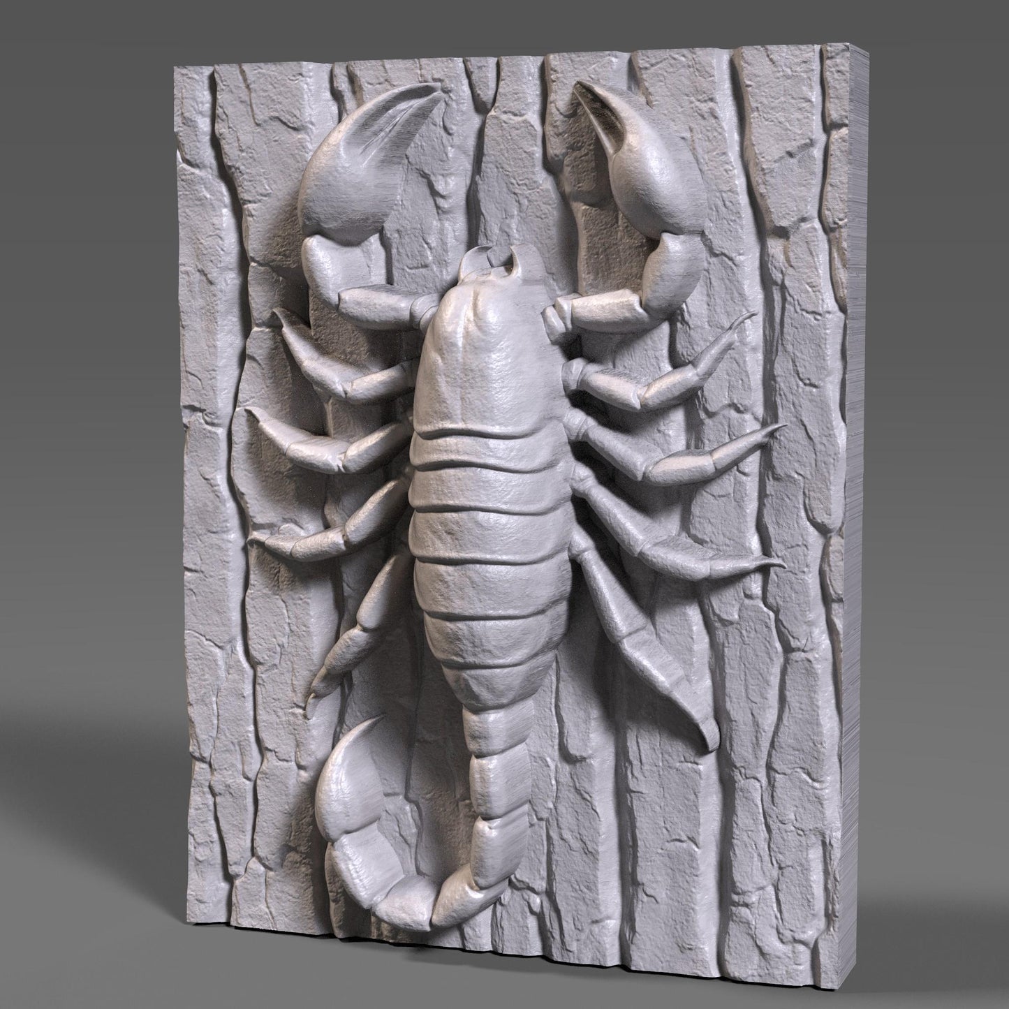 Detailed 3D wooden bas-relief carving of a scorpion crawling on textured wood bark, symbolizing power, mystery, and transformation. This Scorpio zodiac-themed wall art combines natural wood texture with fine craftsmanship, making it a unique astrology-inspired decor piece. Perfect for Scorpio season birthdays, zodiac enthusiasts, or rustic wall displays. A bold and artistic symbol of strength and resilience captured in timeless wood form.