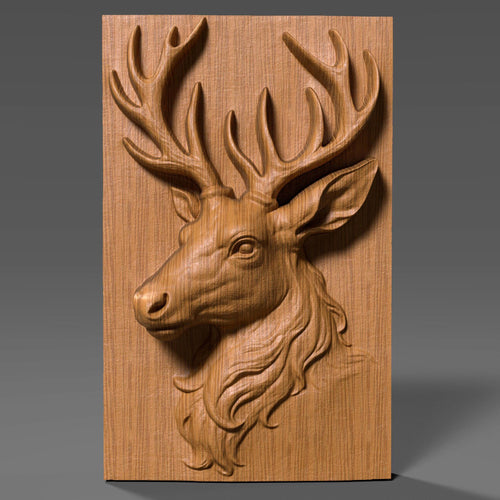 Christmas Reindeer 3D Wood Carving | Festive Bas Relief Wall Art | Christian |Catholic Holiday Decor | Digital Download
