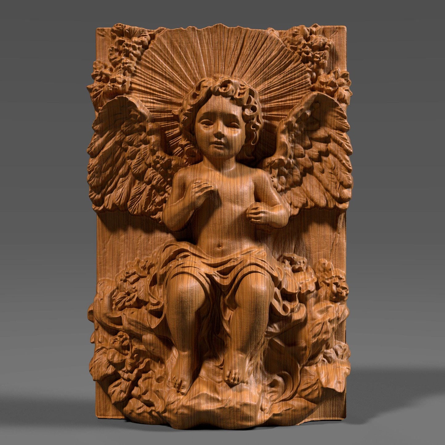 Baby Angel Wood Carving STL | 3D Bas Relief (Digital Download)
