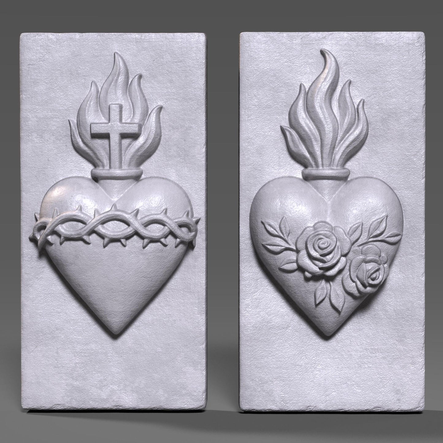 Sacred Heart 3D Relief STL | CNC Carving Template (Digital Download)