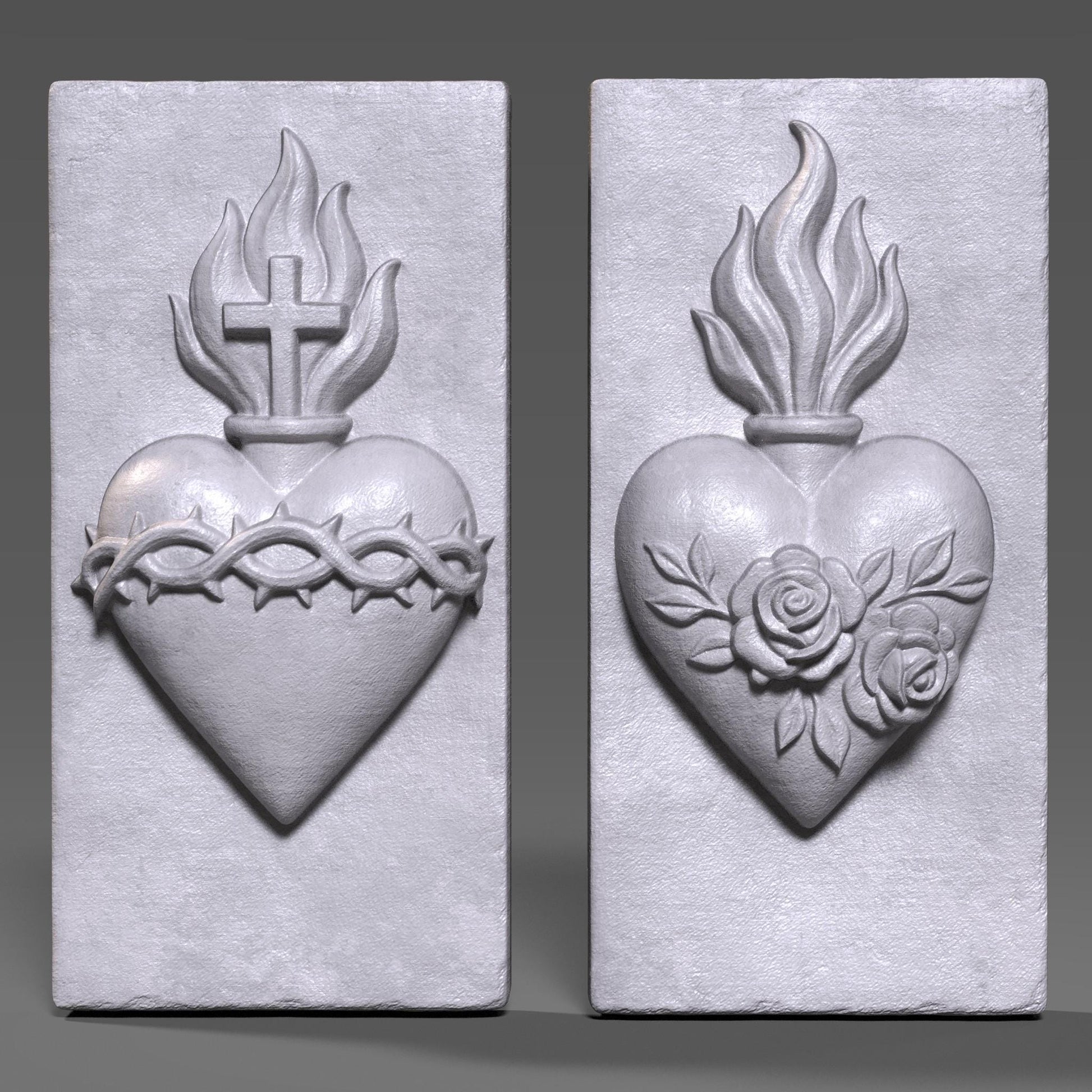 Sacred Heart 3D Relief STL | CNC Carving Template (Digital Download)