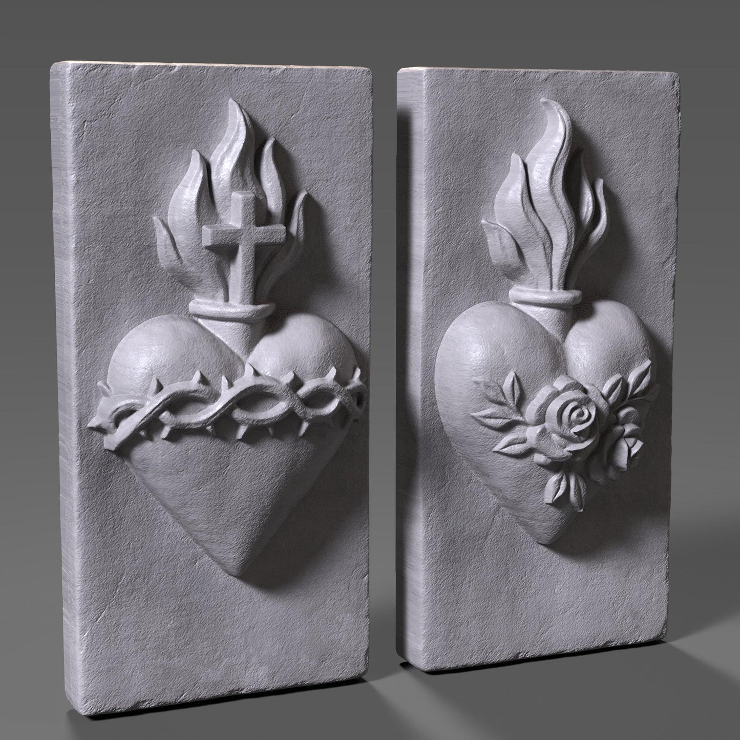 Sacred Heart 3D Relief STL | CNC Carving Template (Digital Download)