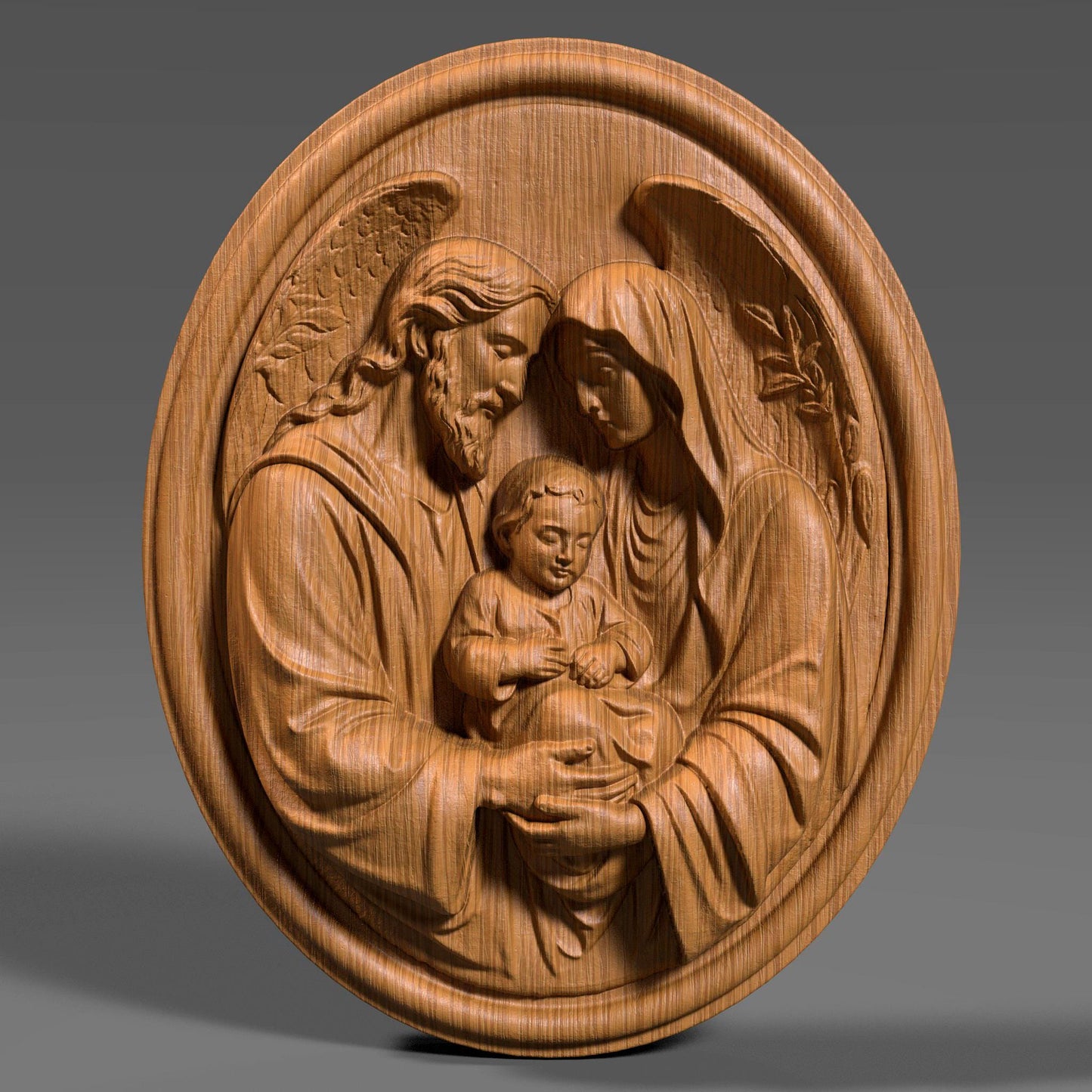 Holy Family Relief STL bas relief | CNC, Laser, 3D Print (Digital Download)