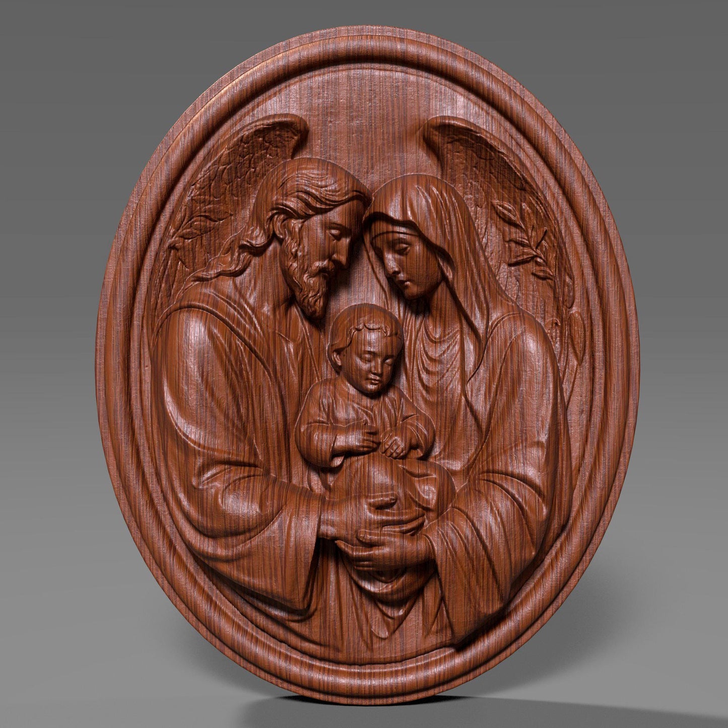 Holy Family Relief STL bas relief | CNC, Laser, 3D Print (Digital Download)