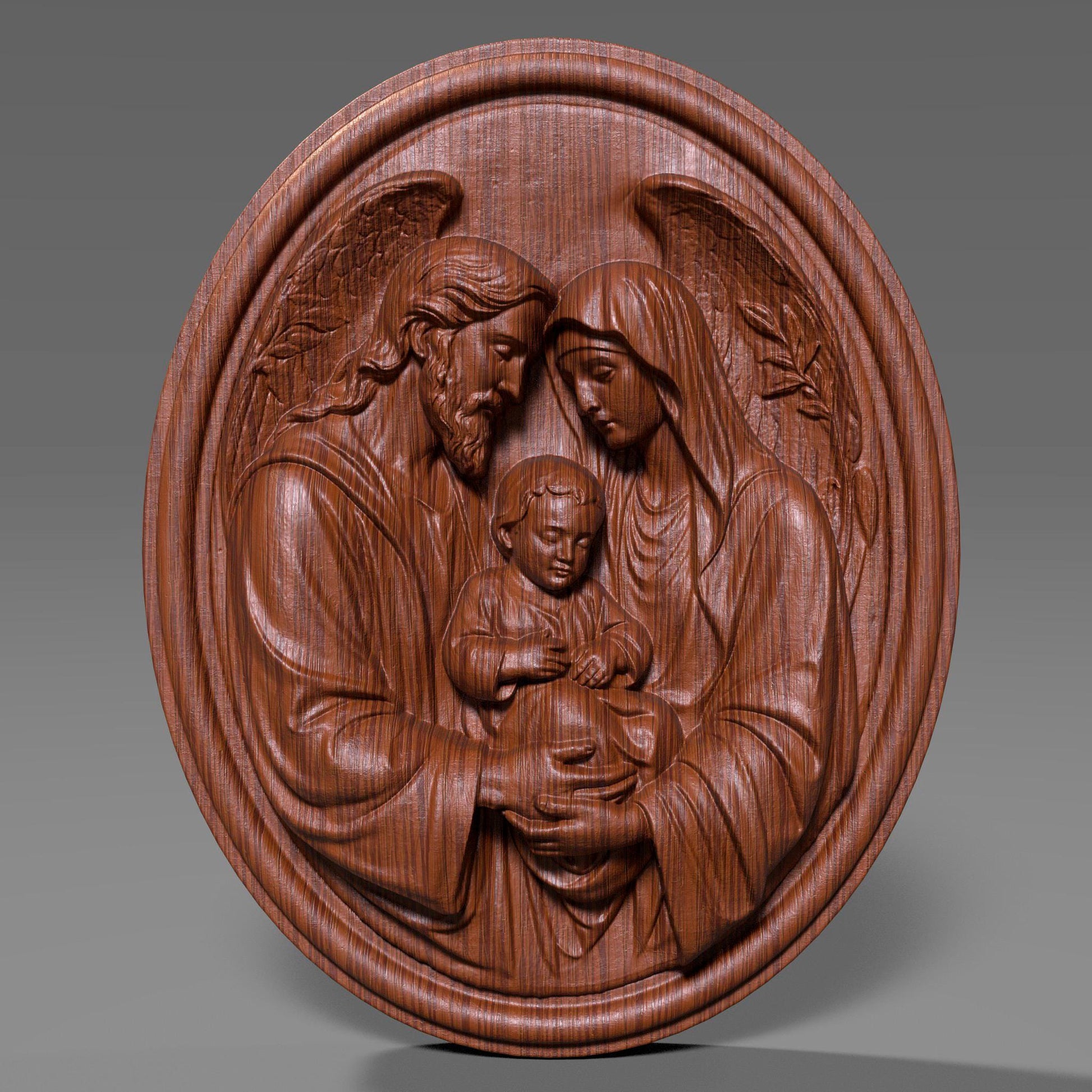 Holy Family Relief STL bas relief | CNC, Laser, 3D Print (Digital Download)