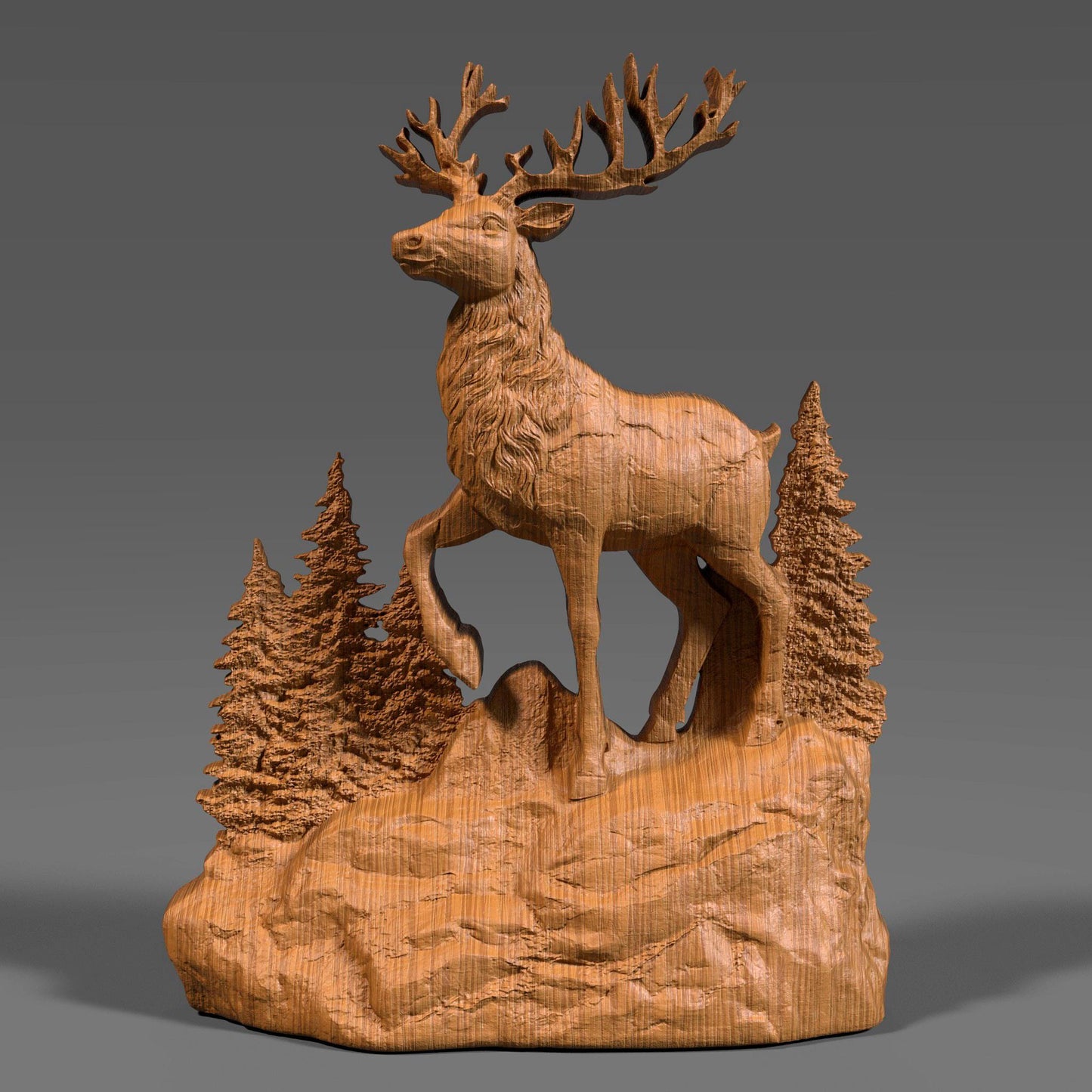 Christmas Reindeer 3D Relief STL File | CNC Carving, Wall Decor (Digital Download)