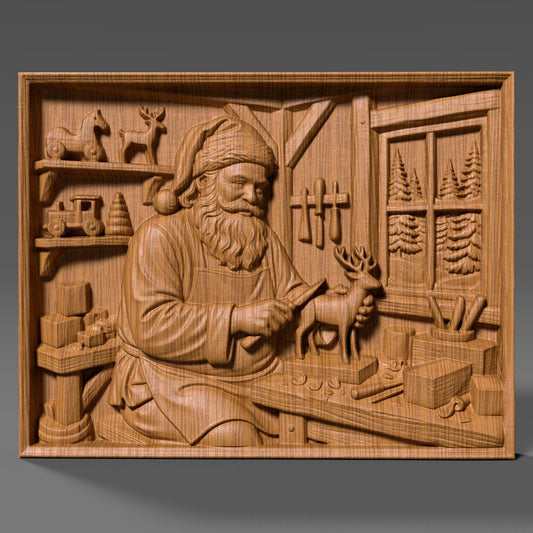 Santa Claus 3D Relief: CNC Laser Engraving File (Digital Download)