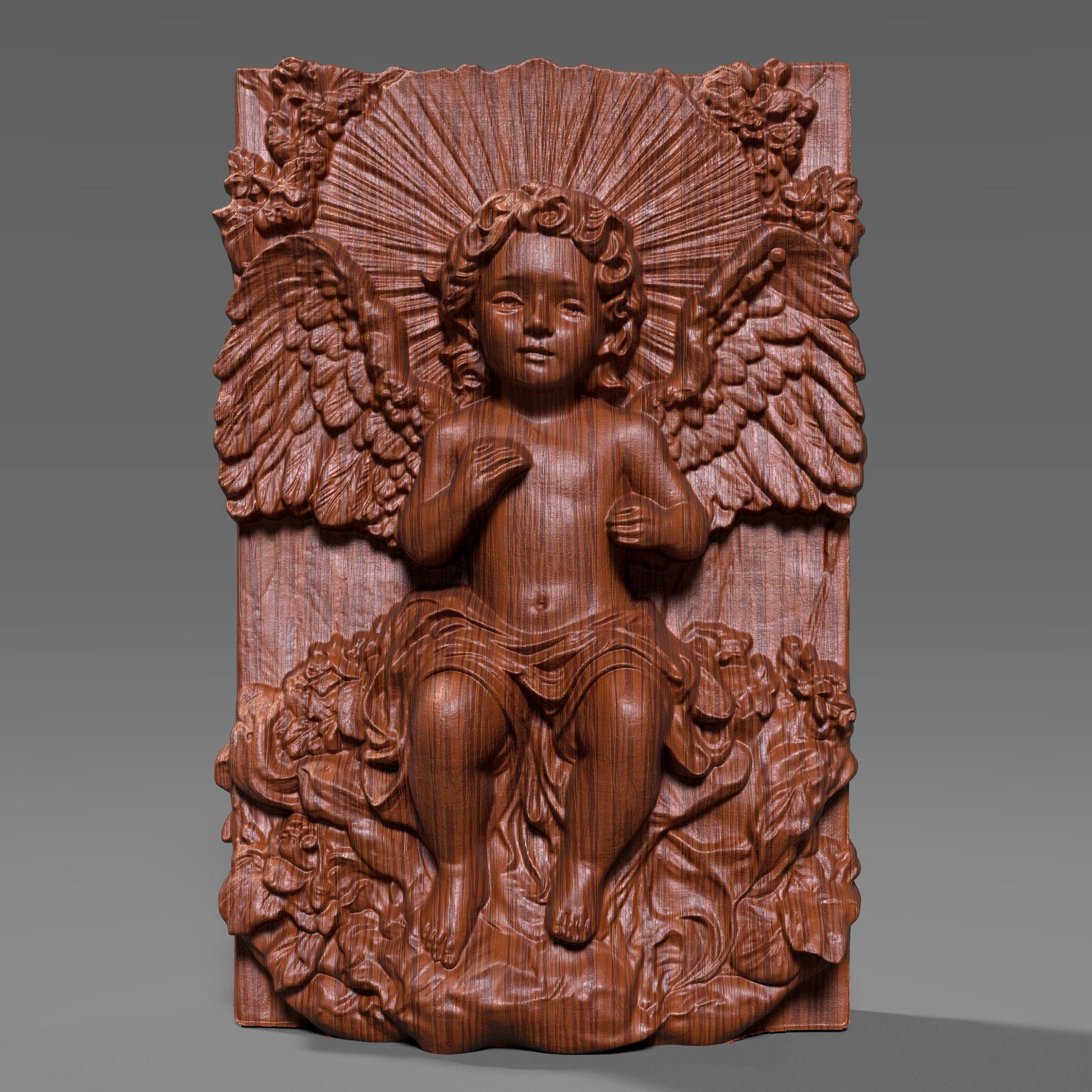 Baby Angel Wood Carving STL | 3D Bas Relief (Digital Download)