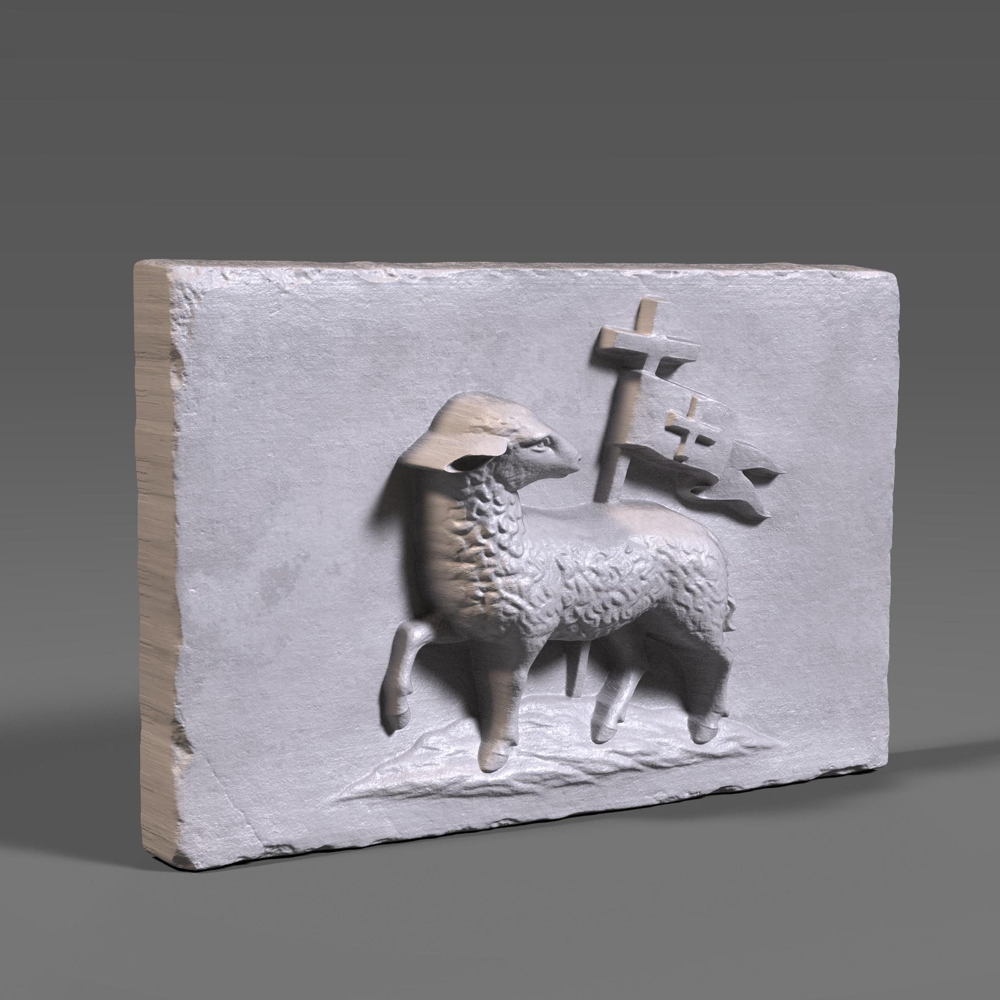 Lamb of God 3D Relief | Agnus Dei Wood Carving CNC Model (Digital Download)