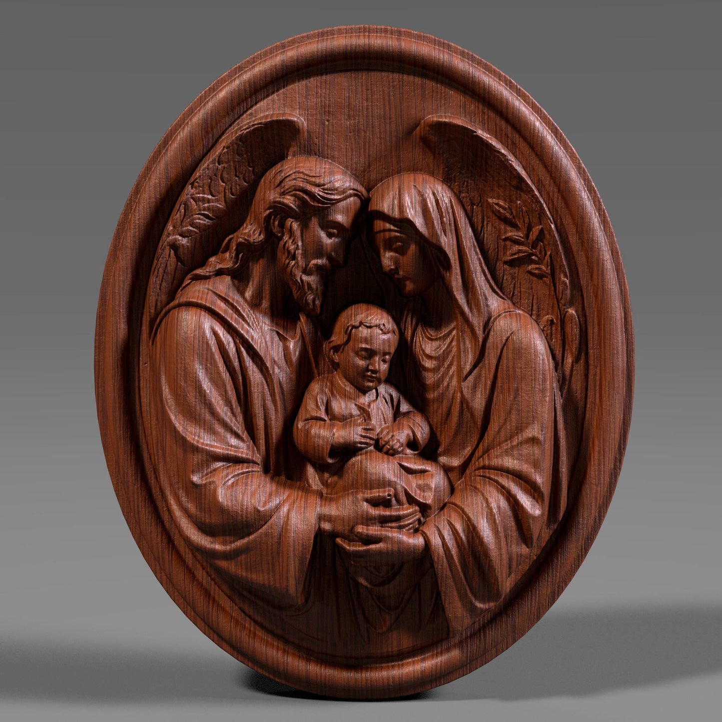Holy Family Relief STL bas relief | CNC, Laser, 3D Print (Digital Download)